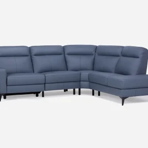 BILLIE — Right-facing 100% leather power reclining sectional sofa (39-01-98-17)