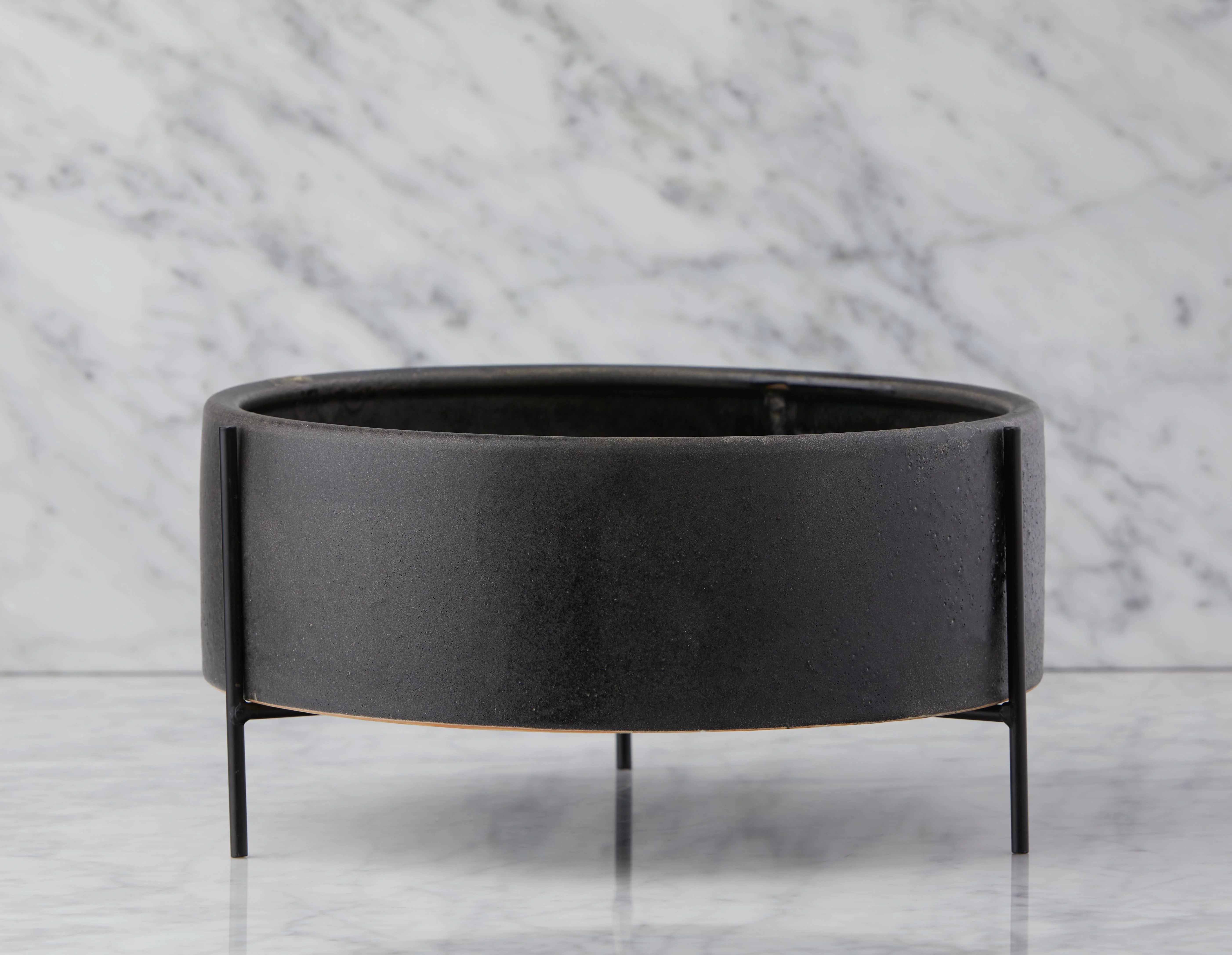 KENDALL — Ceramic planter with metal stand 34 cm - Image 7