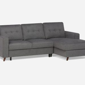 RENEE — Mid-century modern right-facing sectional sofa-bed with storage (92-73-73-02)