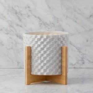 RHETT — Planter with bamboo stand 23 cm