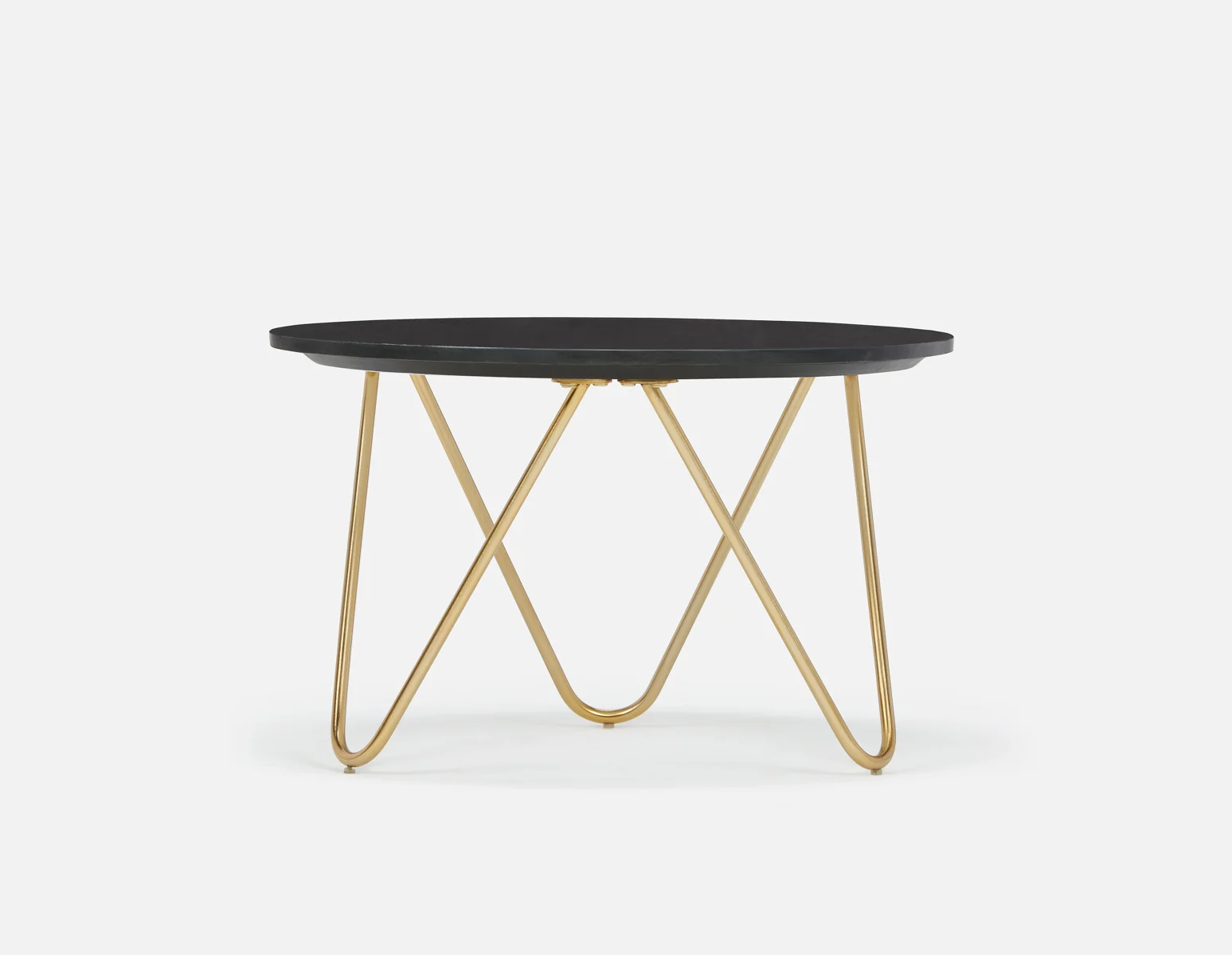 AKOT — Round marble coffee table 75 cm with gold-colored metal legs (23-73-87-20) - Image 4