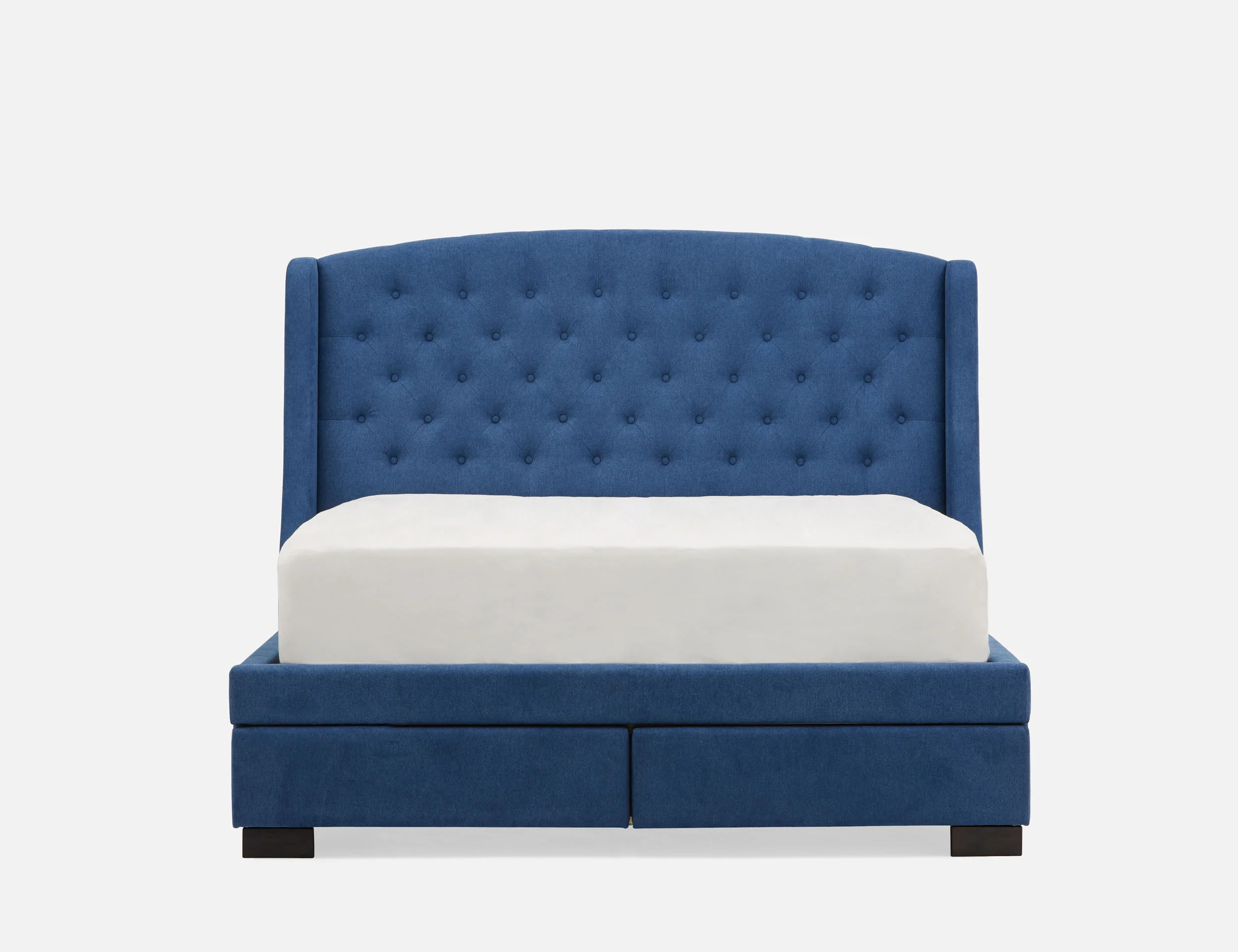 RAVEL — Traditional tufted upholstered wingback queen size bed with storage (81-42-52-60) - Image 5