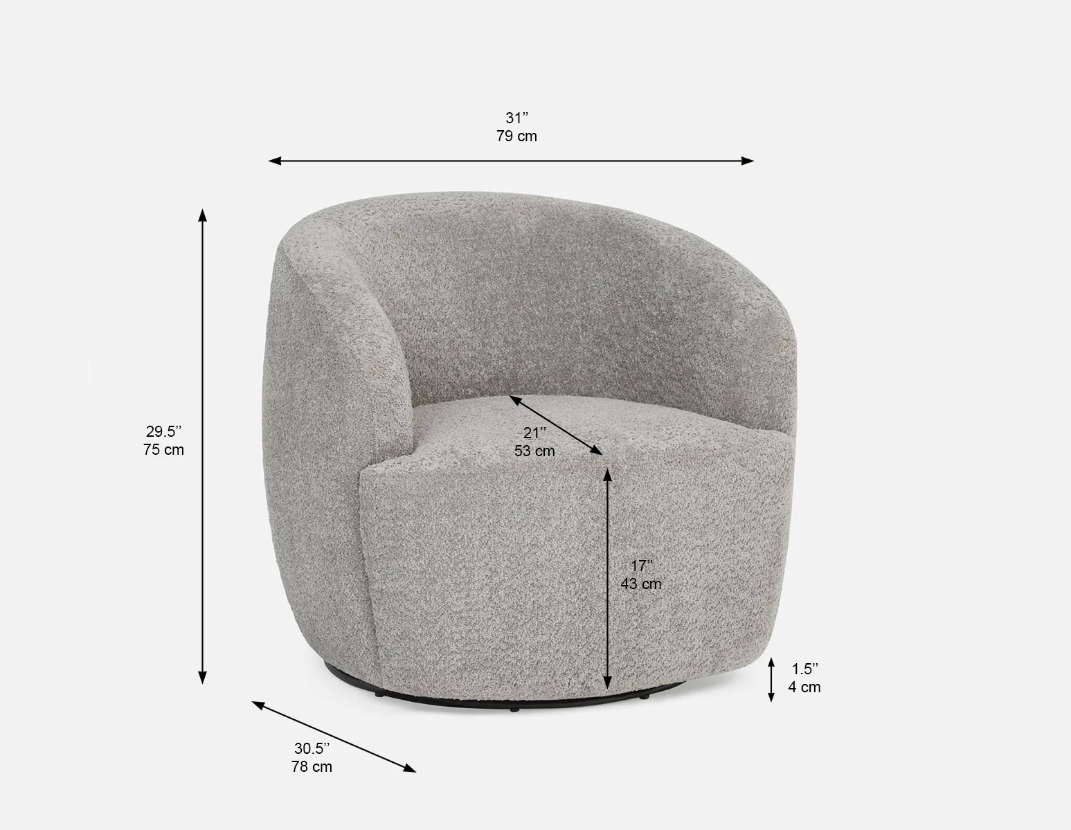 JANELLE — Swivel armchair (12-62-65-30-D) - Image 12