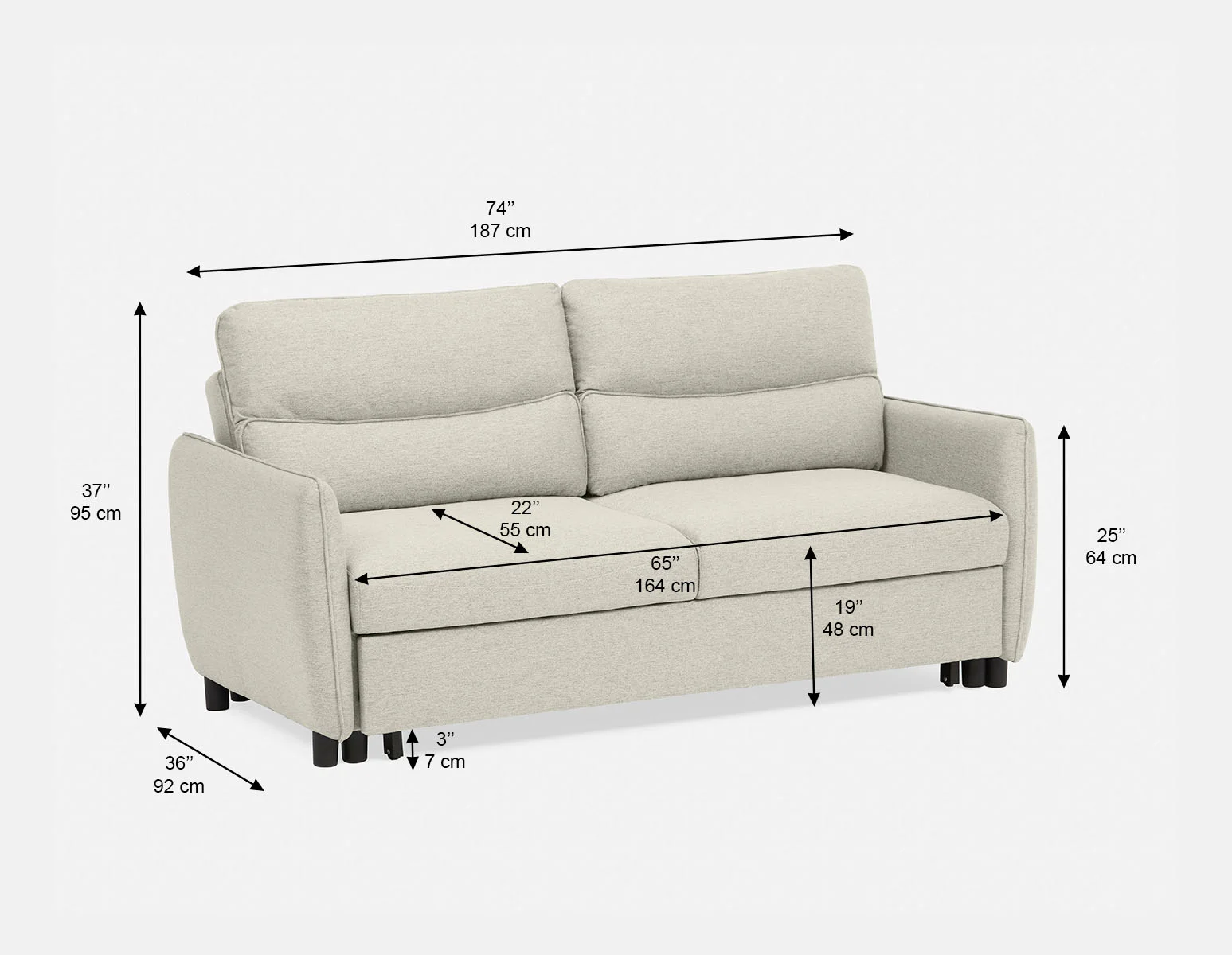 VERONIQUE — Contemporary sofa-bed (49-83-84-95) - Image 14