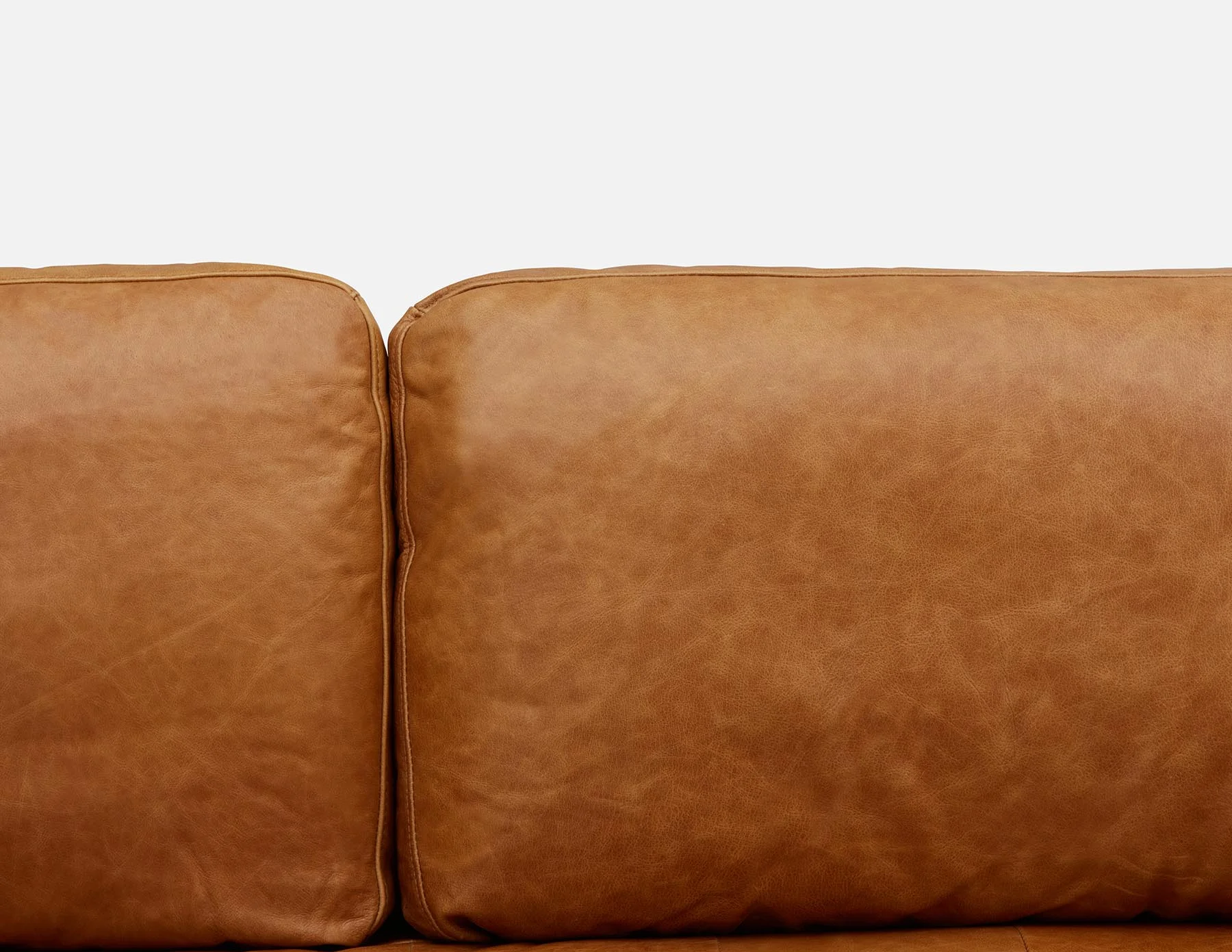 KINSEY — Mid-century modern left-facing 100% leather sectional sofa - Image 4