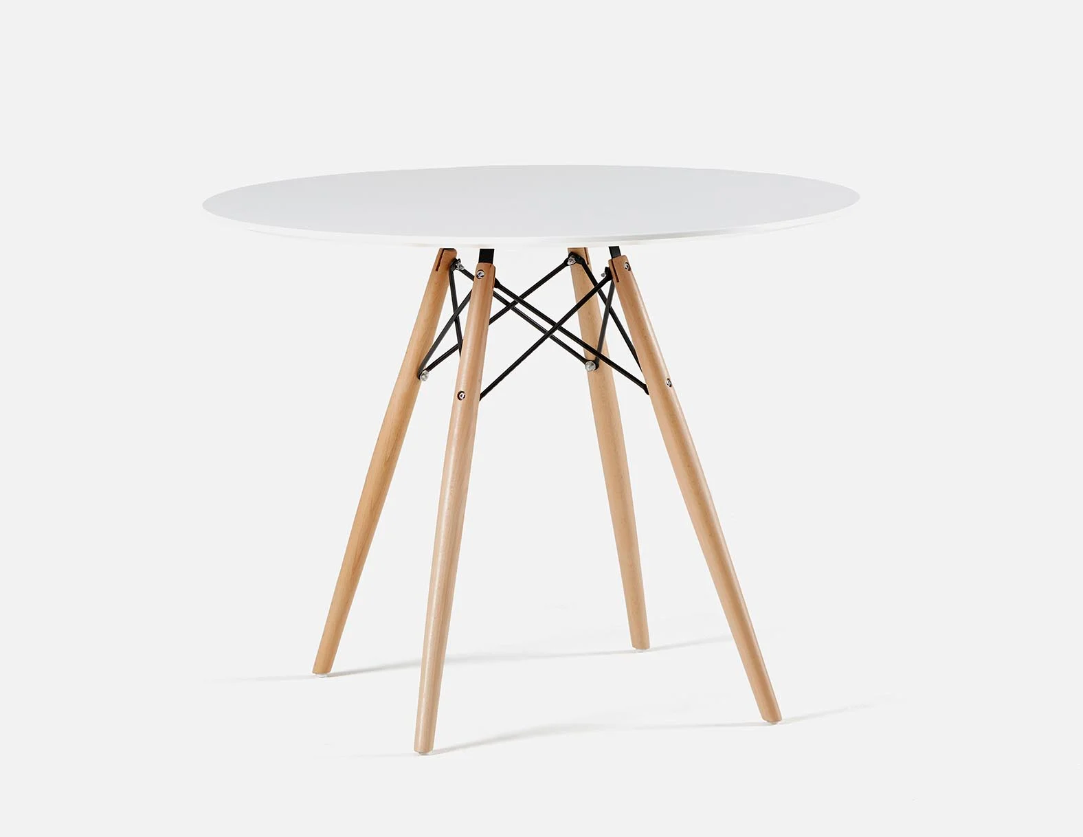 EIFFEL — Round lacquered dining table with solid beech wood legs 90 cm - Image 11