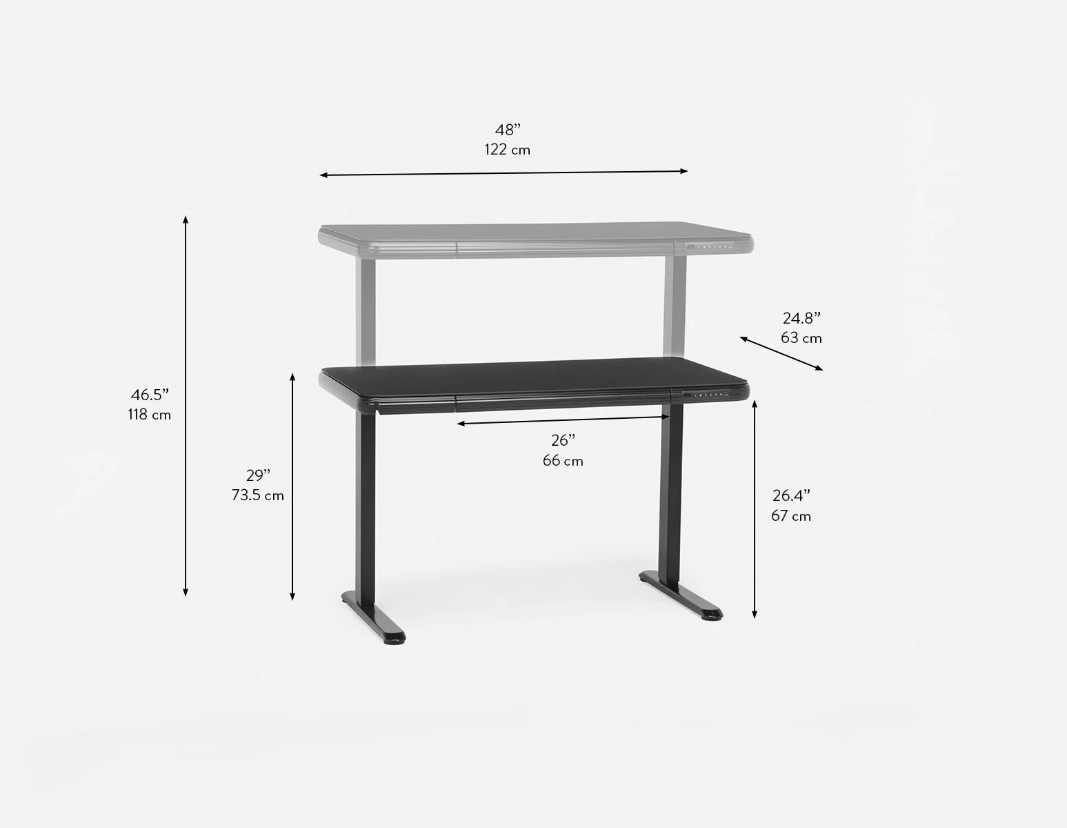 JETSON — 2-stage single motor electric desk 120 cm (66-03-10-20) - Image 14