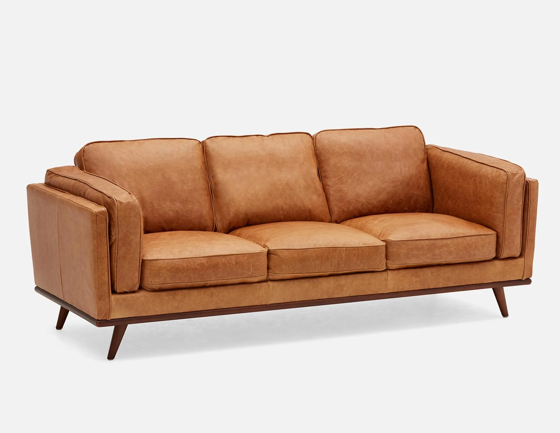 ROWAN — Mid-century modern 100% leather 3-seater sofa (19-46-33-49) - Image 10