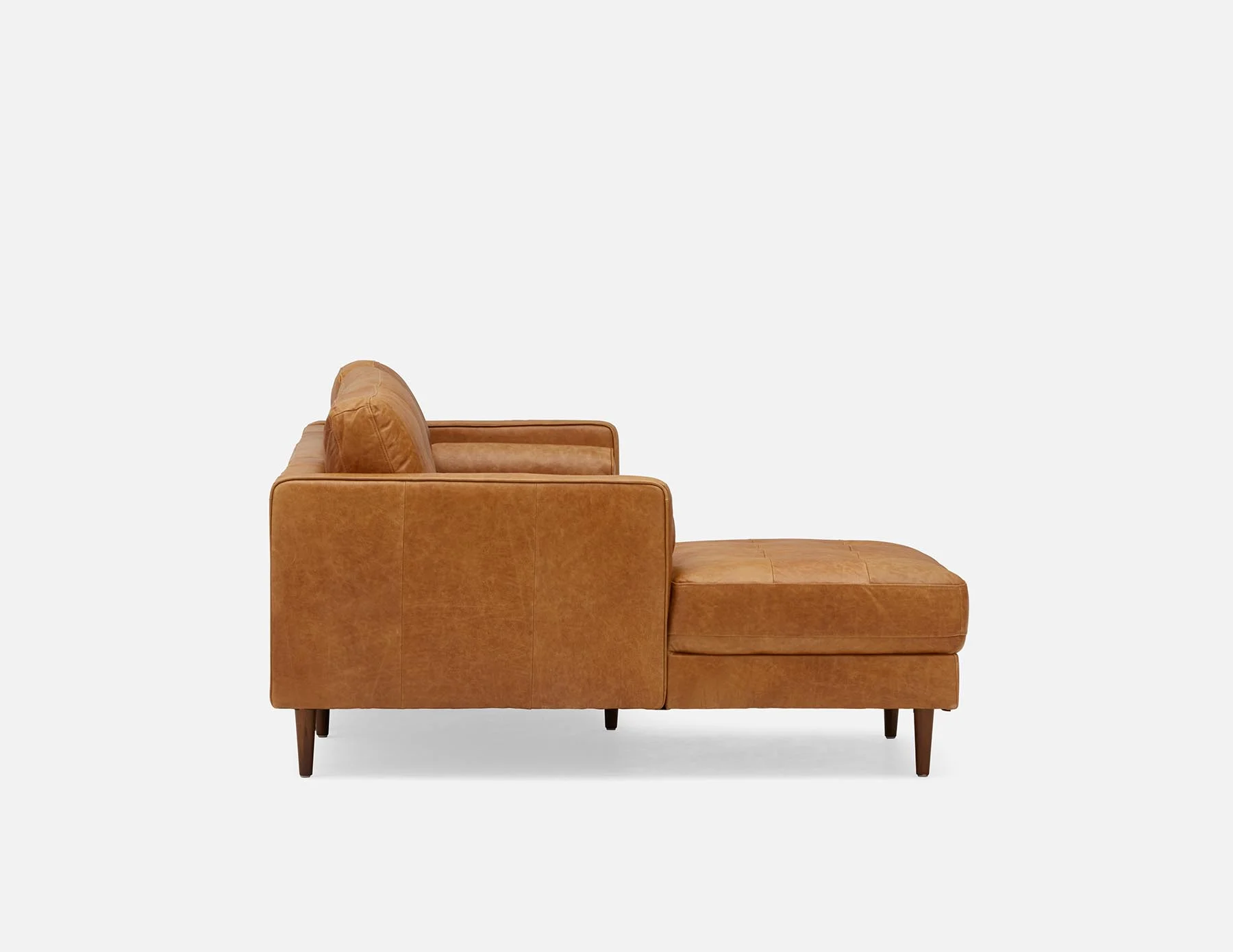 KINSEY — Mid-century modern left-facing 100% leather sectional sofa - Image 10