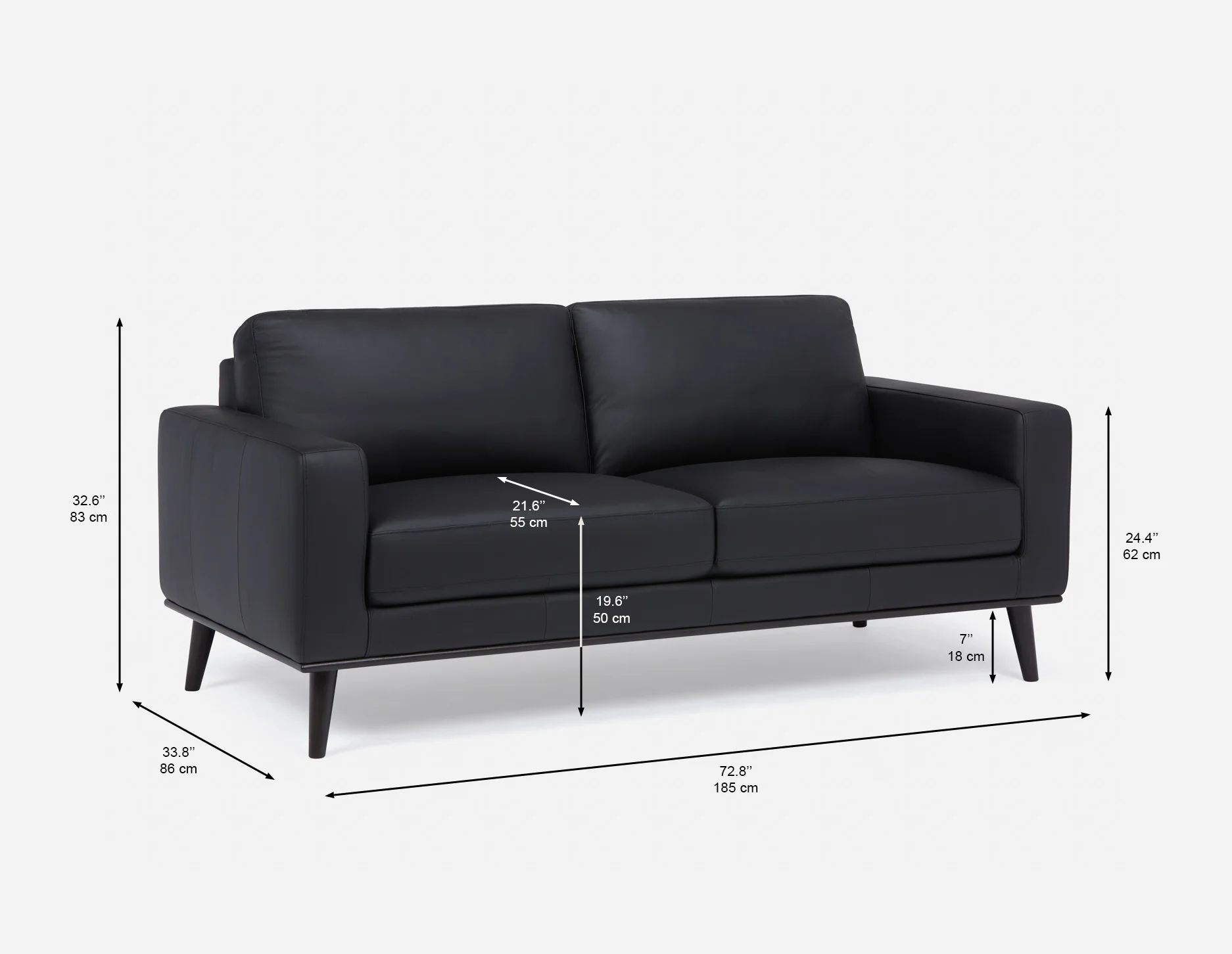 BETTA — 100% leather mid century sofa (17-62-70-20) - Image 11