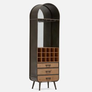 EVANS — Fir wood and metal wine cabinet (91-83-30-42)