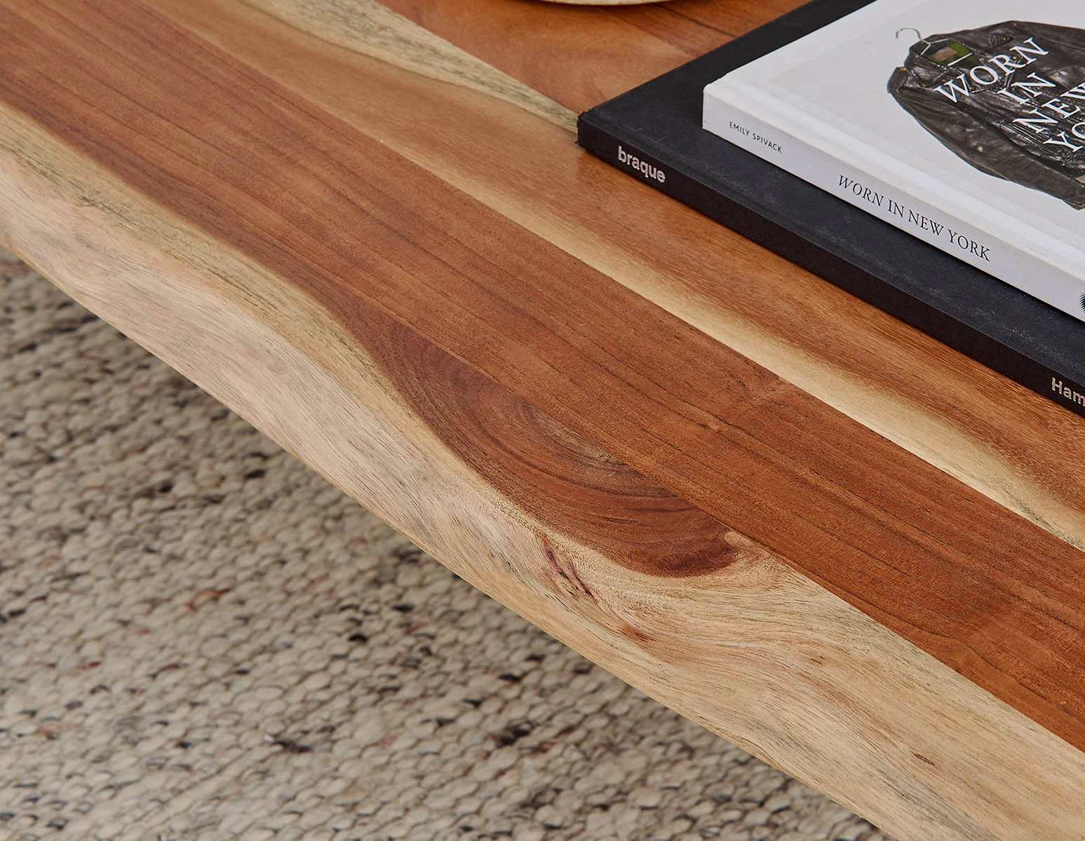 RENO — Solid acacia wood coffee table 120 cm - Image 8