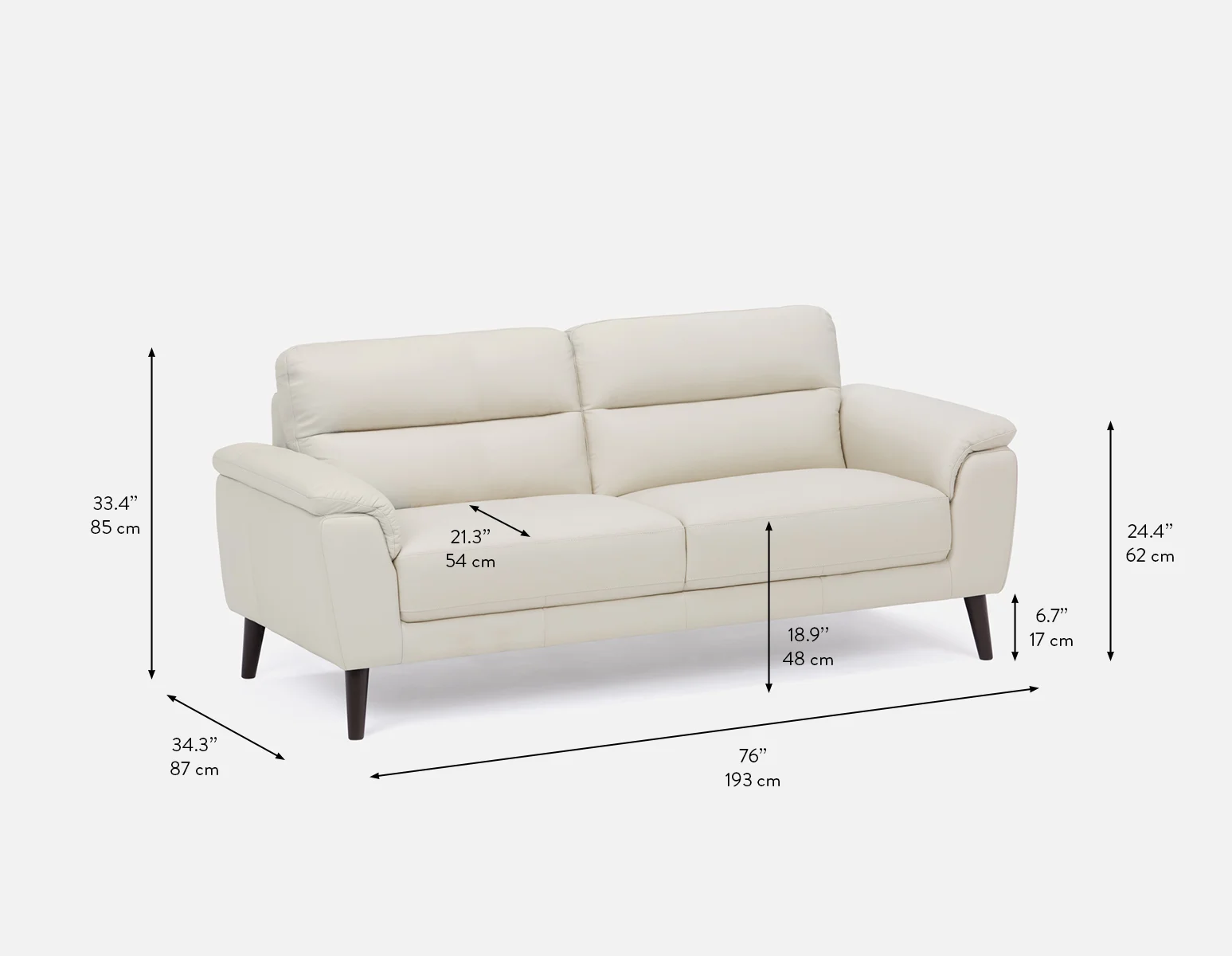 GAMARRA — 100% leather modern contemporary sofa (25-94-16-34) - Image 9