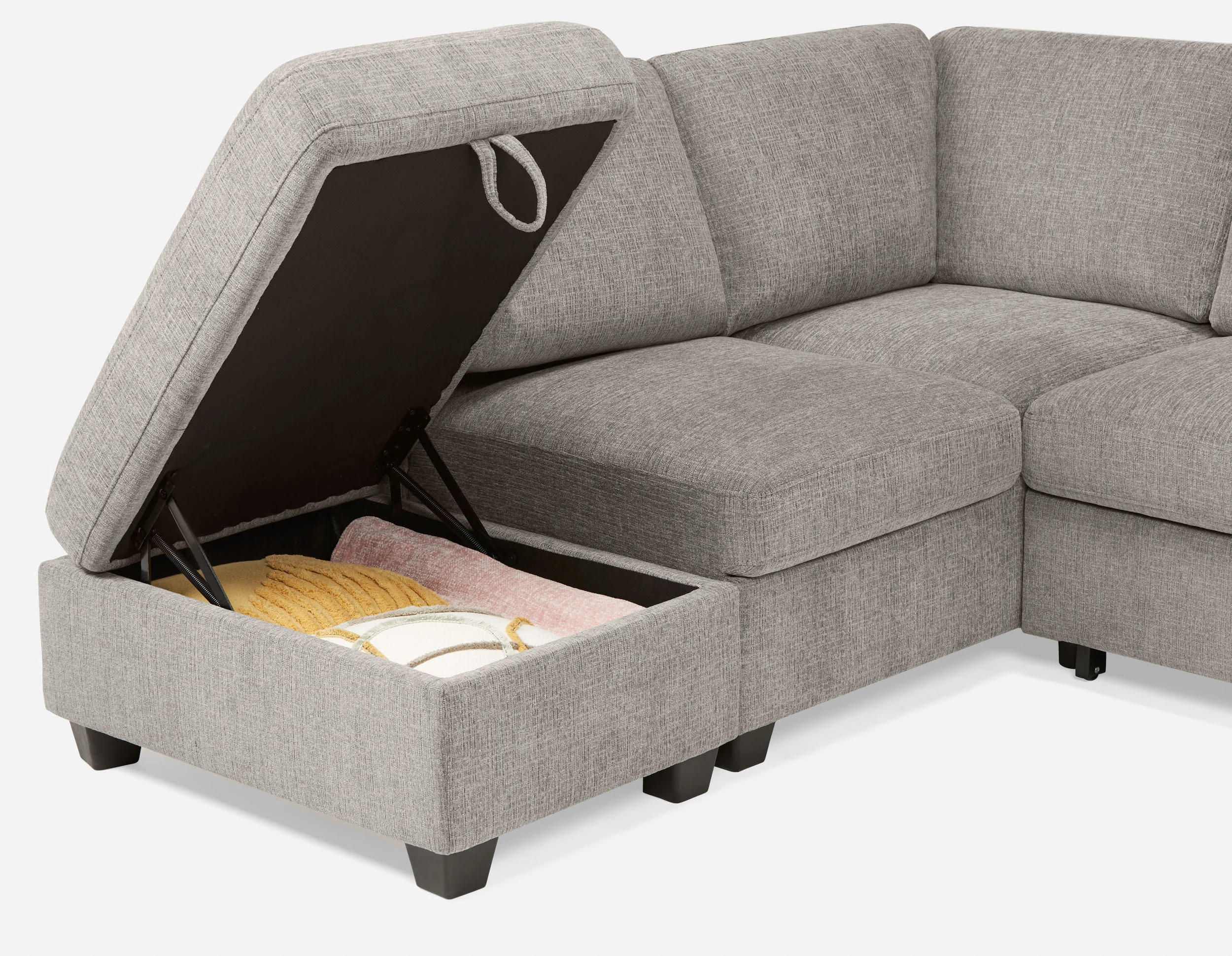 DELPHINE — Traditional left-facing sectional sofa-bed with storage (45-46-23-30) - Image 12