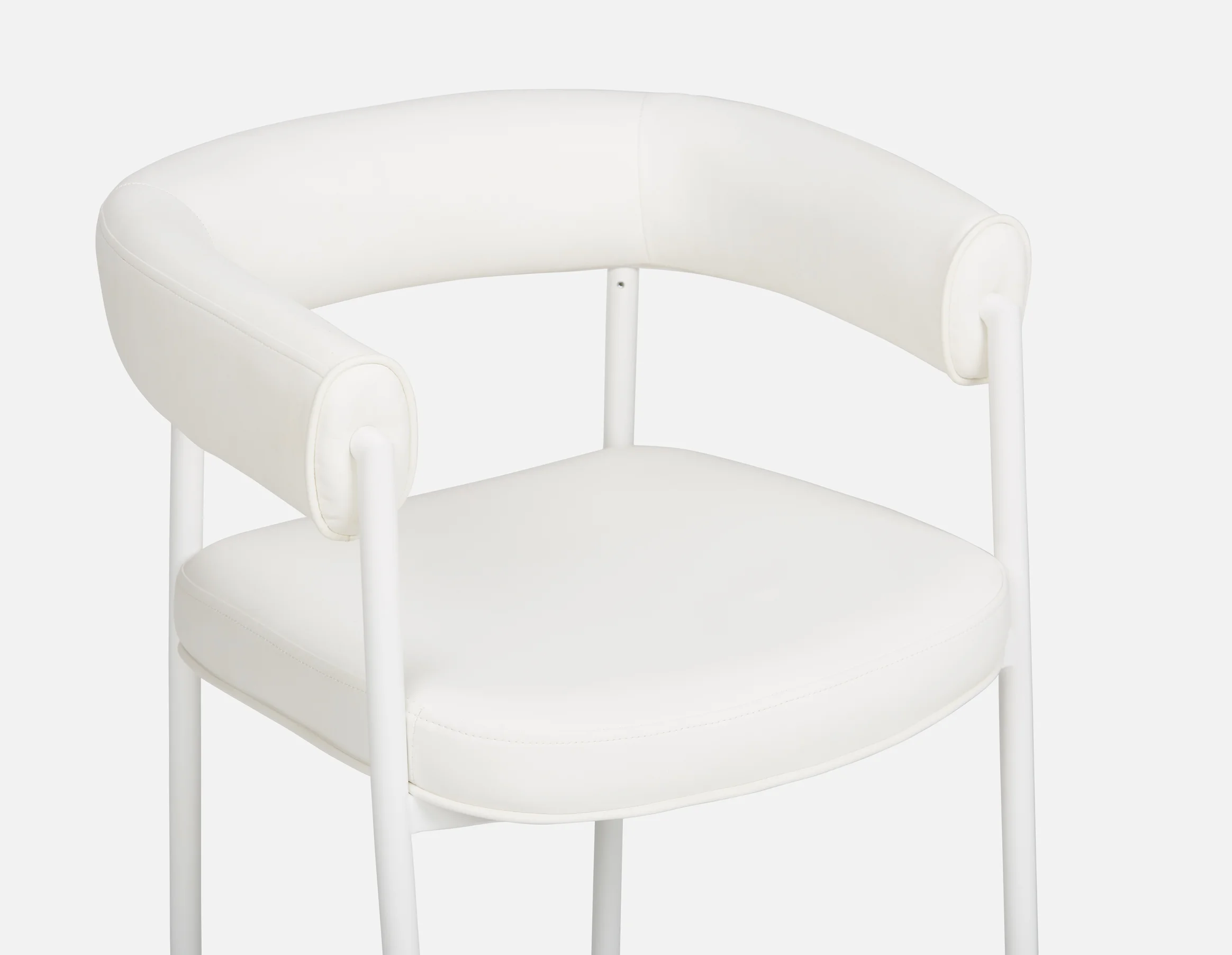 TAURO — Leatherette stool, brushed frame, seat height 66cm - Image 4