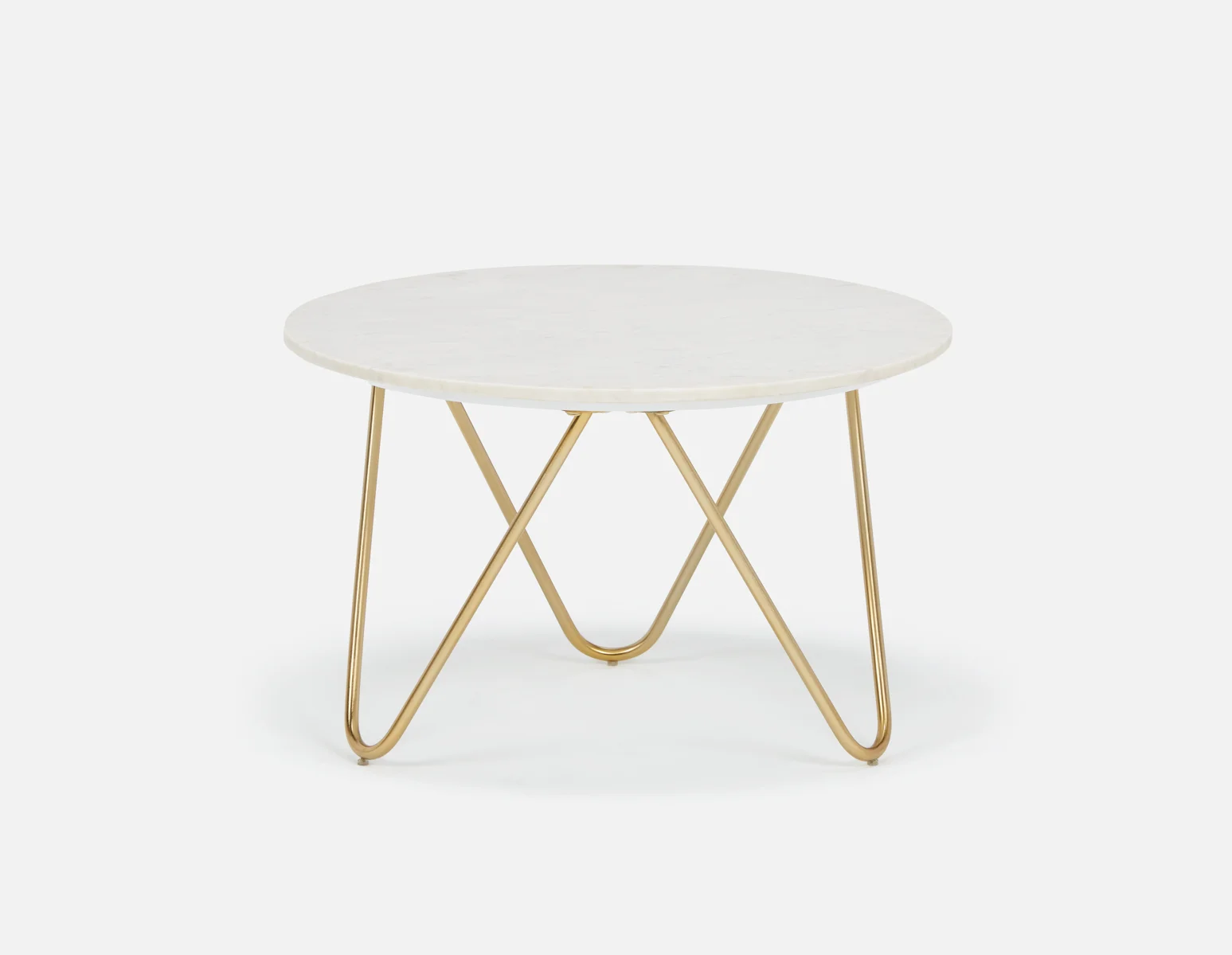 AKOT — Round marble coffee table 75 cm with gold-colored metal legs (23-73-87-10)