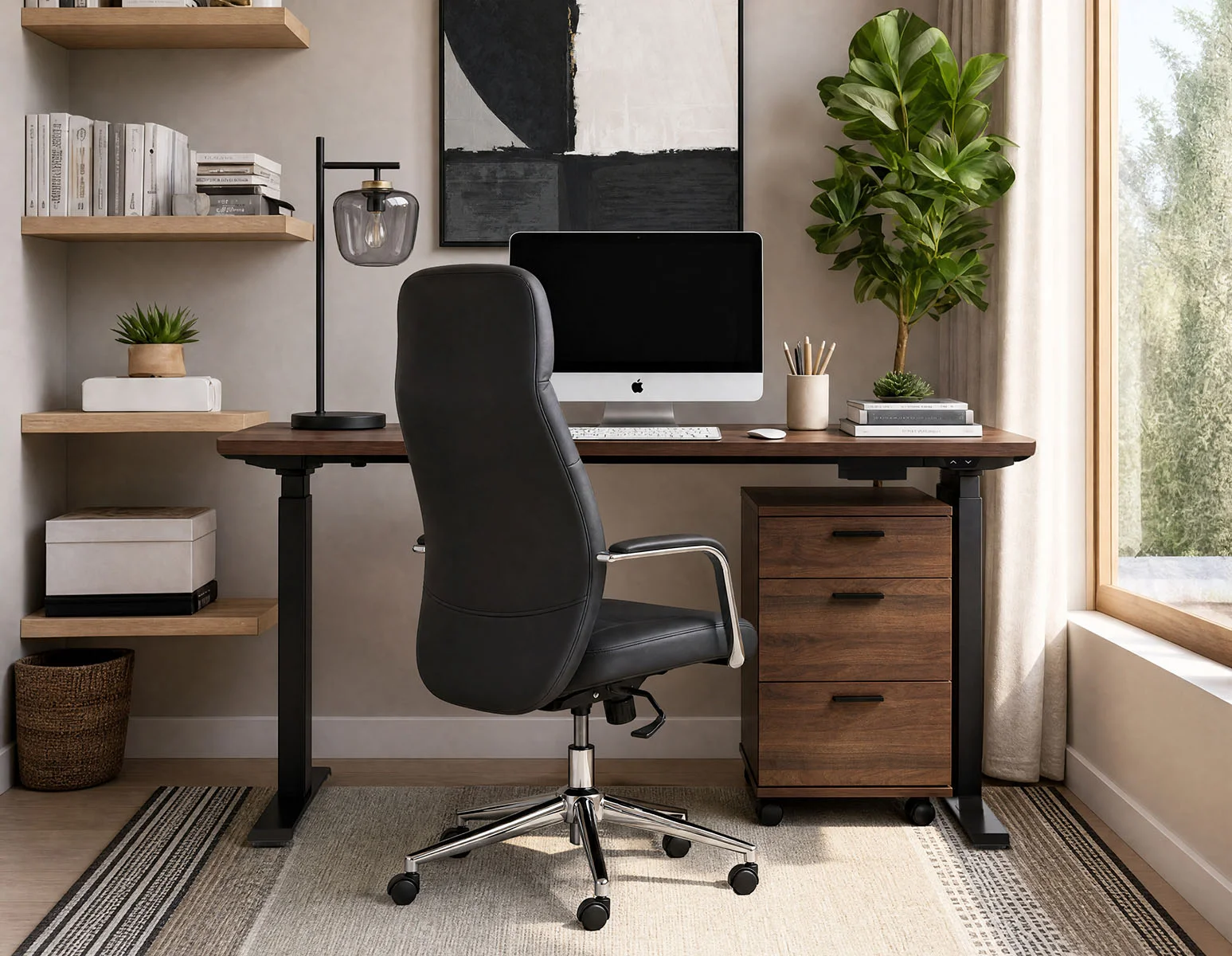 LEVER — 2-stage single motor electric desk 120 cm (top included) (75-59-31-97)