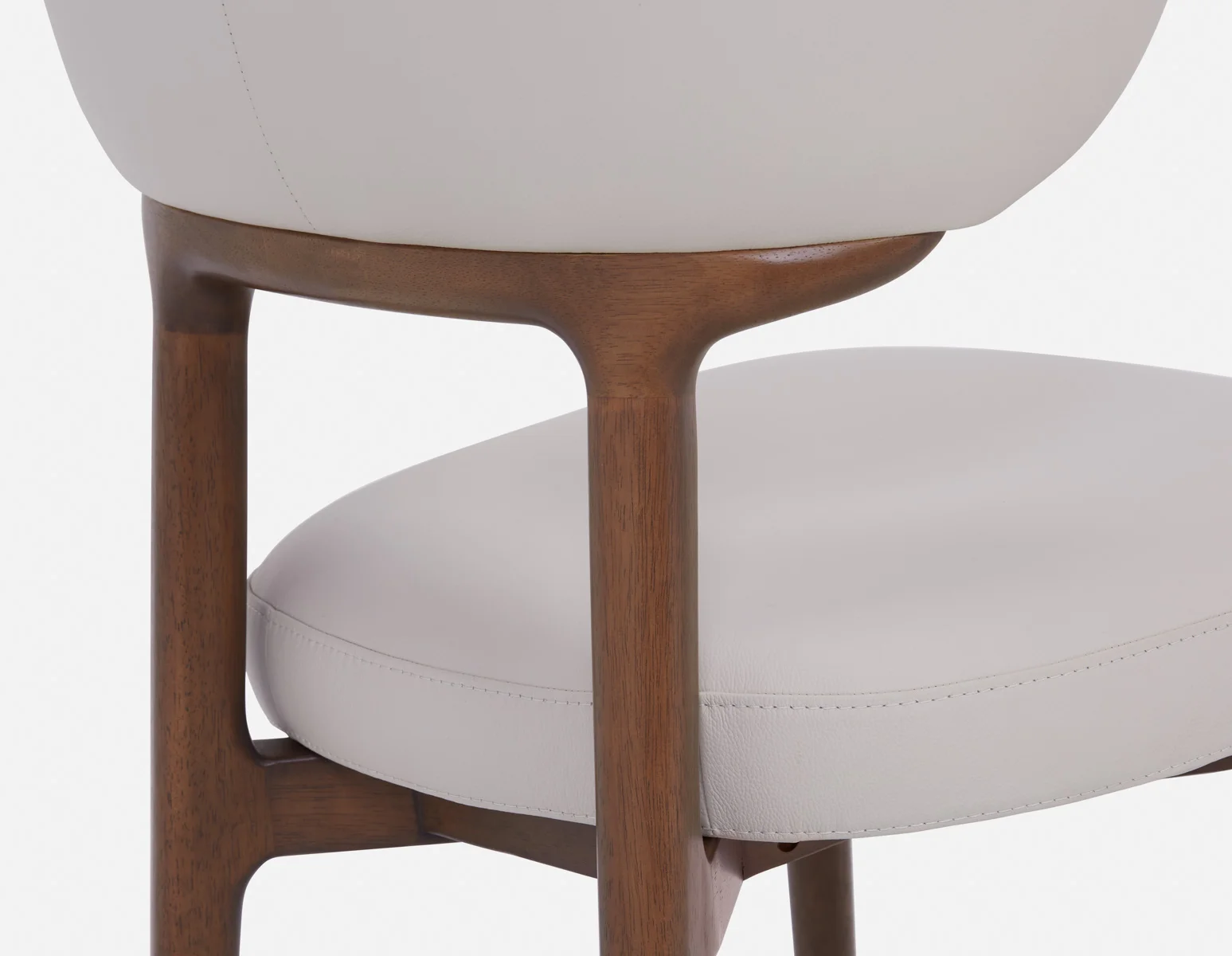 SEVILLE — 100% leather mid-century dining chair (48-33-04-34) - Image 6