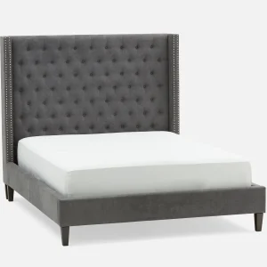VERSAILLES — Tufted upholstered wingback queen size bed (79-12-43-30)