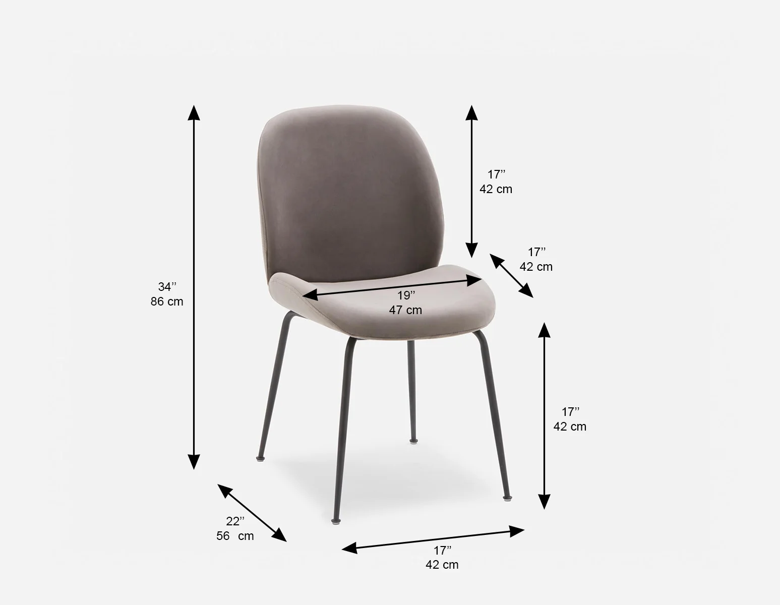 JUDITH — Contemporary velvet dining chair (03-39-96-30) - Image 7
