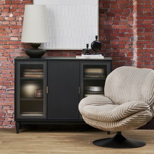 ROUSSEAU — Corduroy accent chair (57-77-60-93)