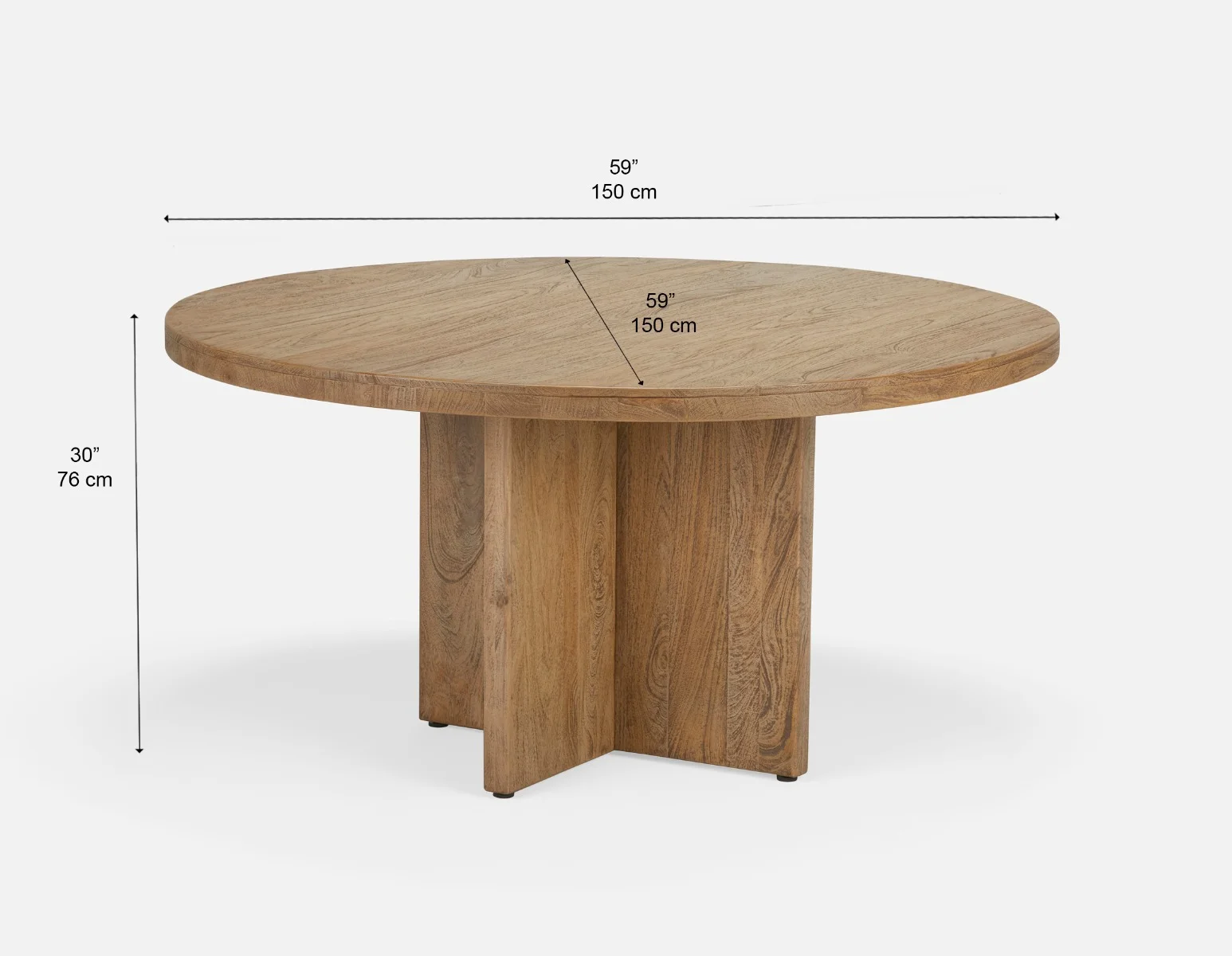 MISTRA — Recycled timber dining table 150 cm (76-85-84-42) - Image 6