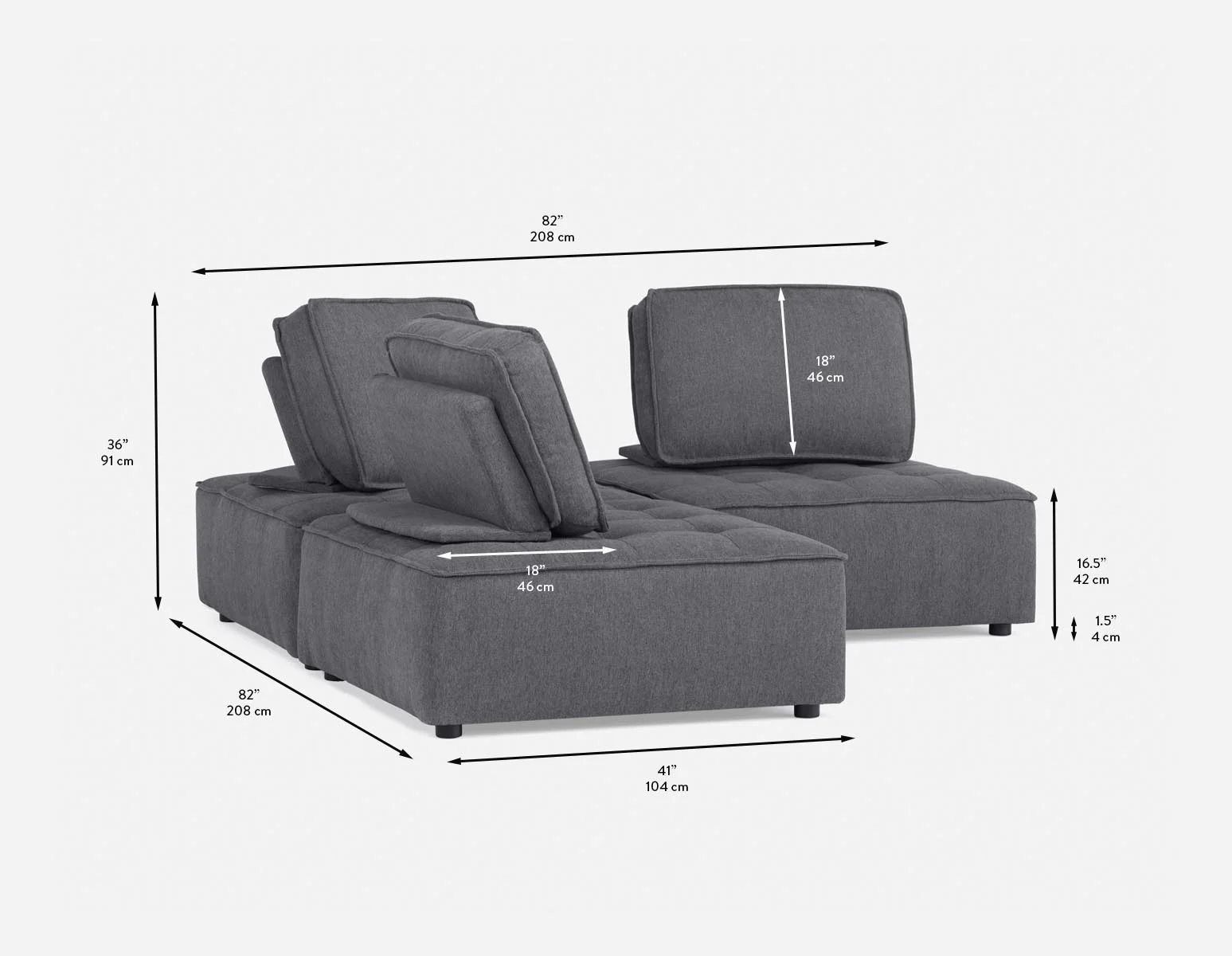 LEON — 3-pc modular interchangeable sofa (19-36-86-33) - Image 8