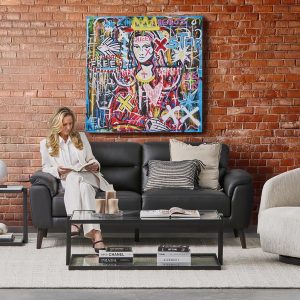 AGLAYA — Iron coffee table with tempered glass (36-49-25-20-D)
