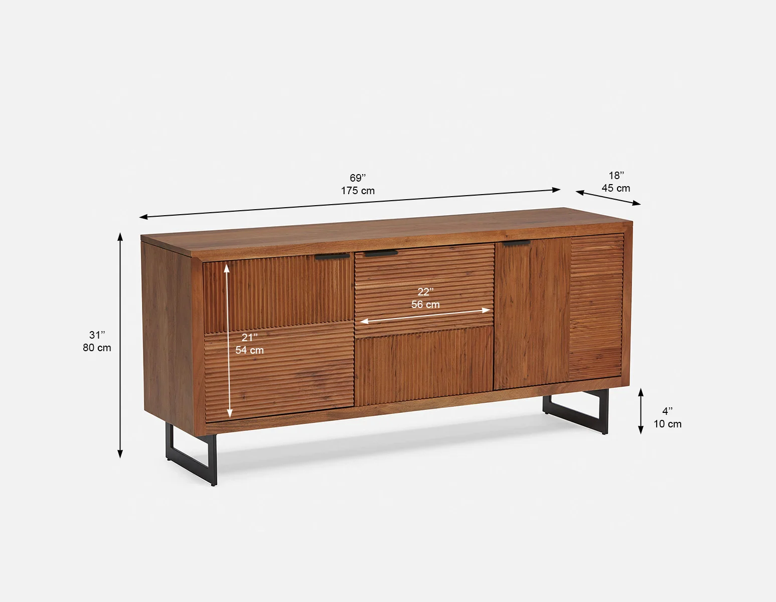 LYON — Acacia wood sideboard 175 cm - Image 13