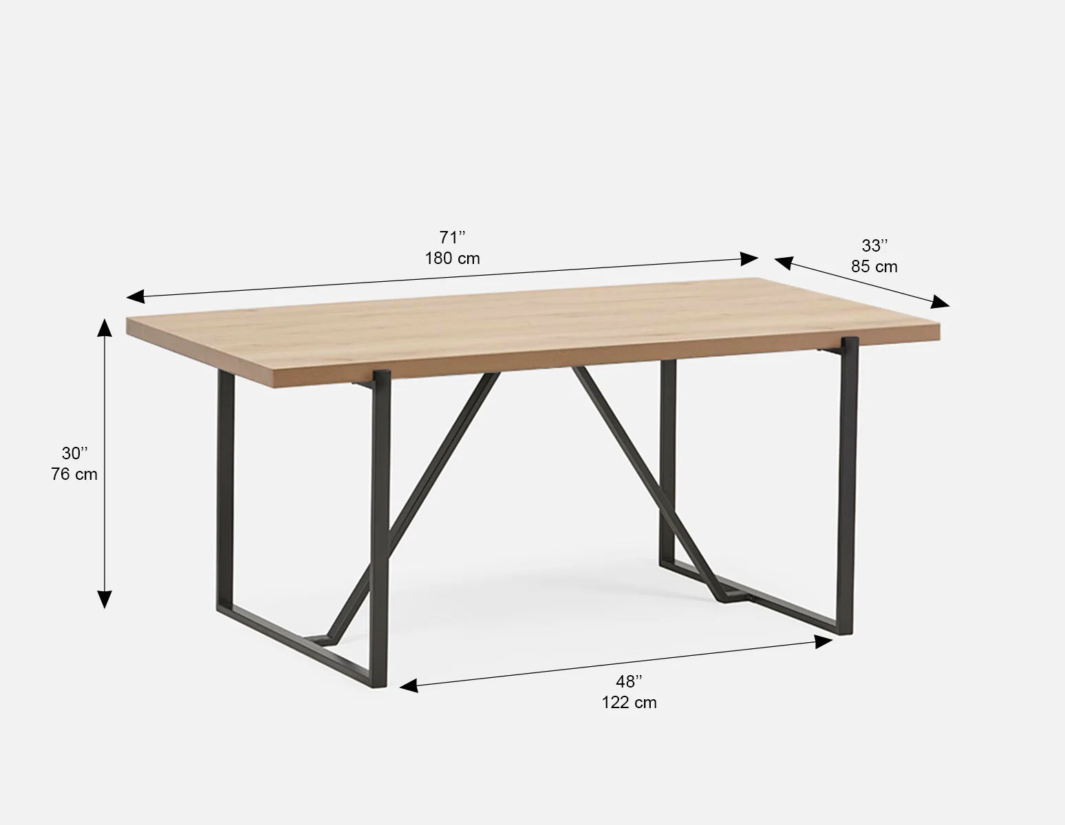 ARDA — Dining table 180 cm (73-82-56-58) - Image 6