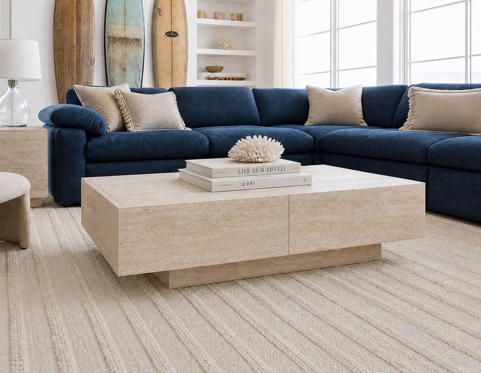 TRAVINE — Coffee table with storage 118 cm