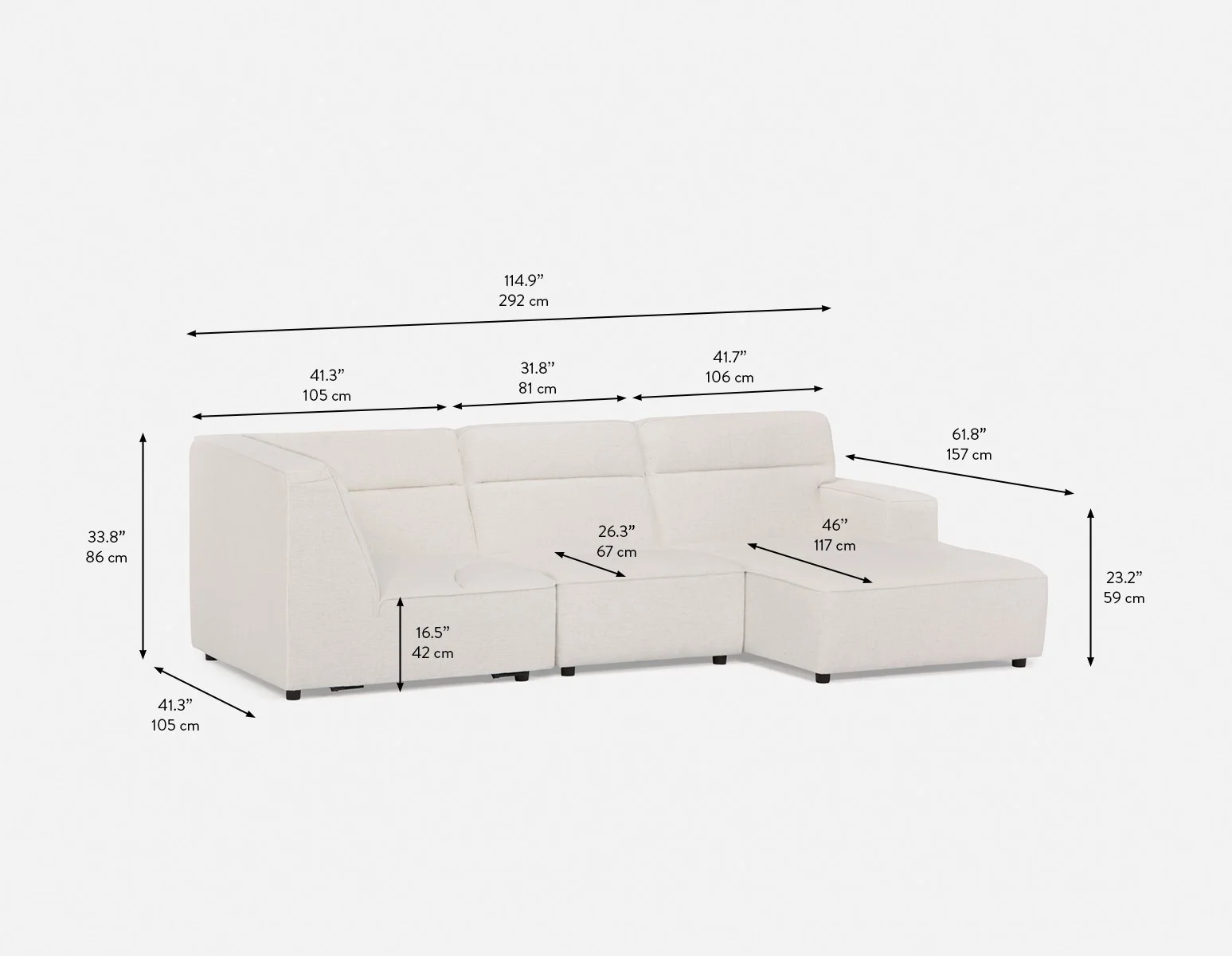 REVAN — Modern modular sofa customize to fit your space (84-92-35-46) - Image 8