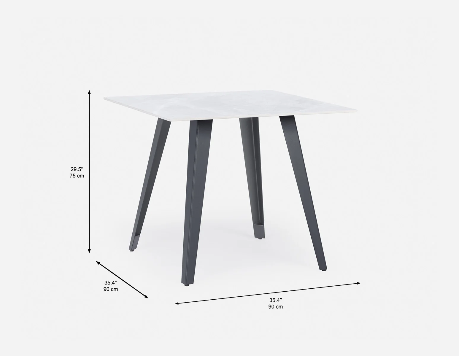 TUVO — Modern contemporary square dining table 90cm - Image 6