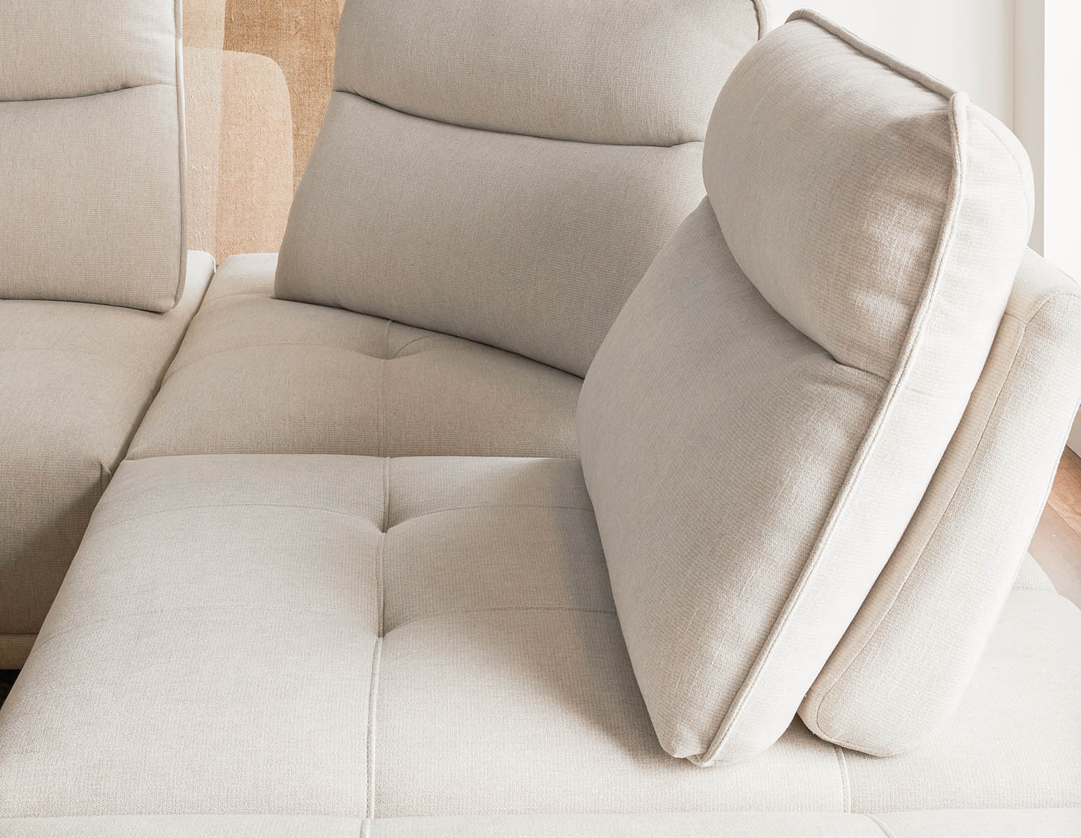 SIMON — Modern contemporary armless loveseat with adjustable backrest (75-79-85-95) - Image 14