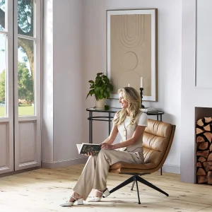 DORADA — 100% leather swivel armchair (30-74-04-49)
