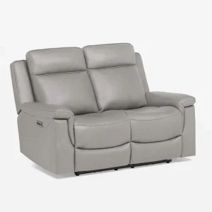 CARLOS — Leather power-reclining loveseat