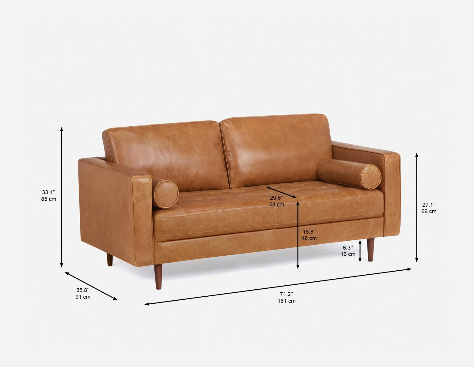 KINSEY — 100% leather loveseat - Image 11