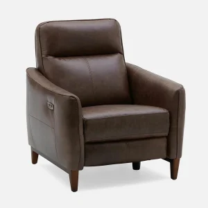 PALMER — Contemporary modern power-reclining 100% leather armchair (03-96-81-67)