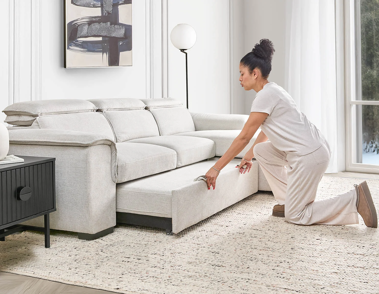 ODETTE — Contemporary right-facing sectional sofa-bed with storage (85-58-17-95) - Image 20