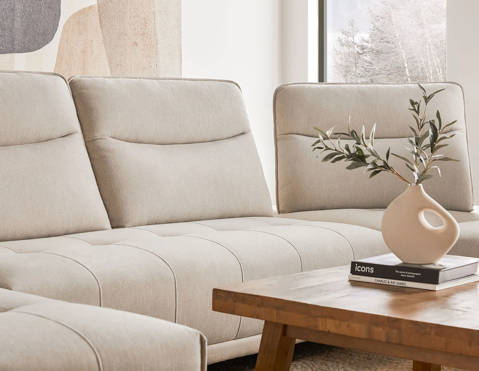 SIMON — Modern contemporary armless loveseat with adjustable backrest (75-79-85-95) - Image 15