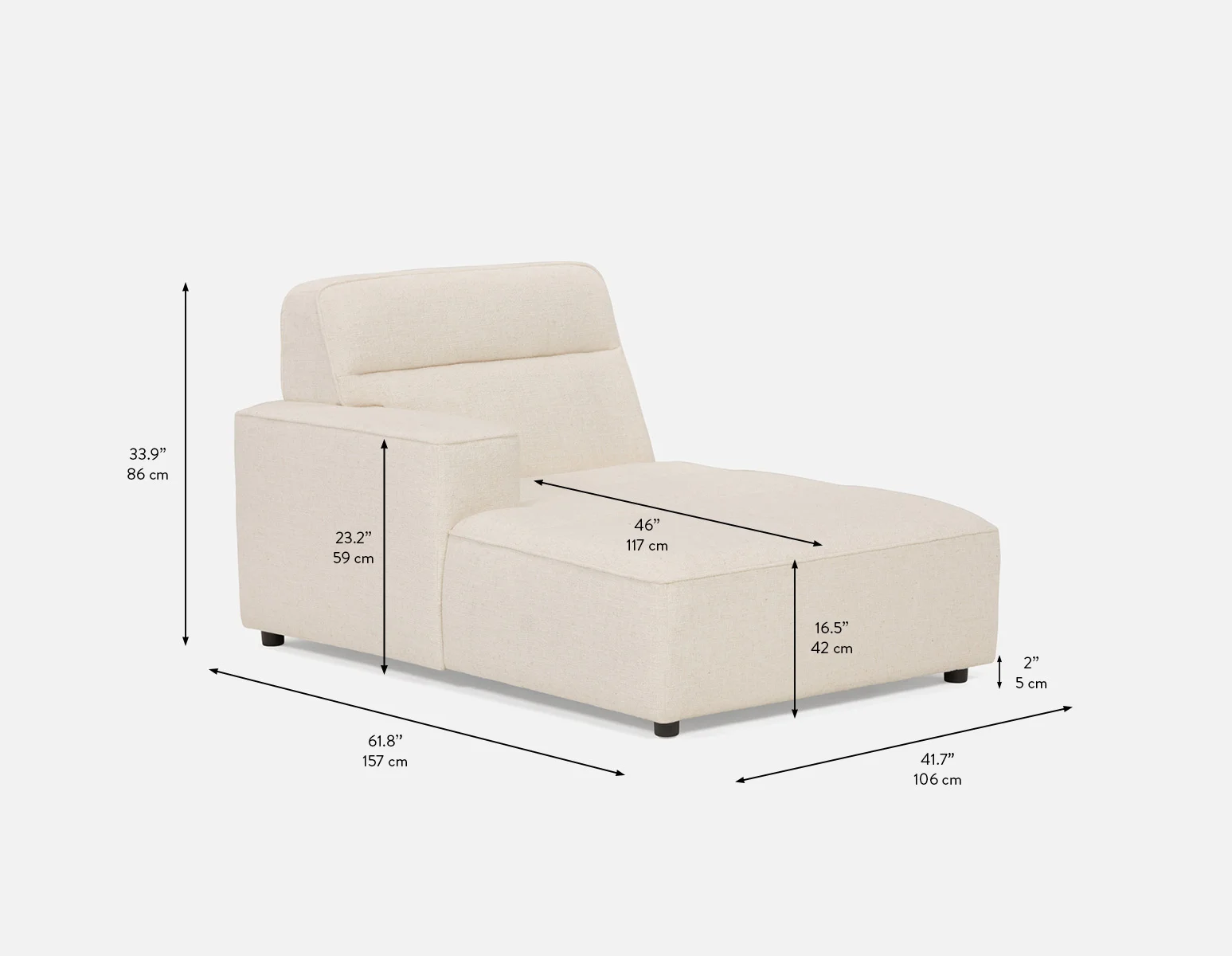 REVAN — Modern left-side modular lounge chair with arm customize to fit your space (95-09-25-46-D) - Image 10