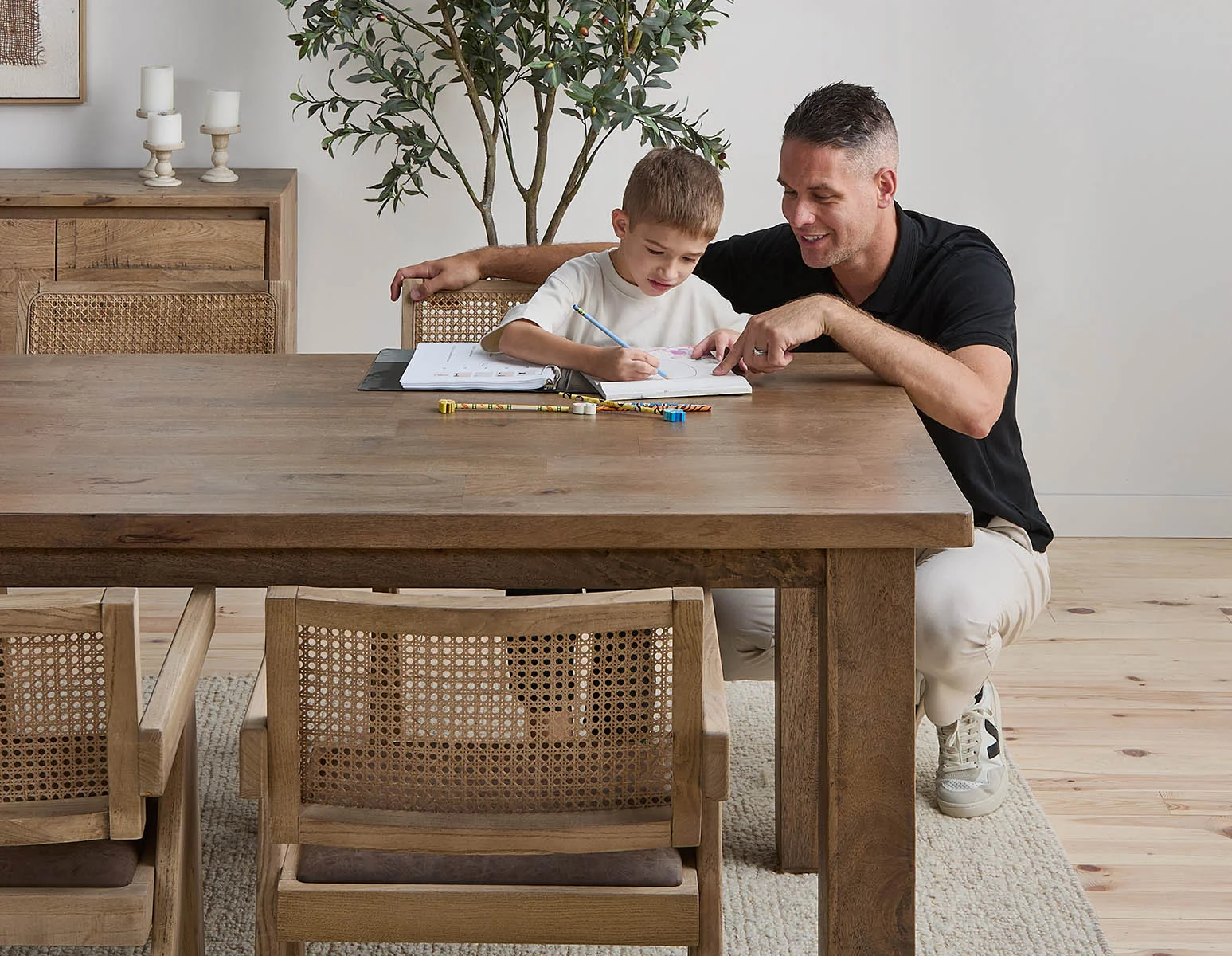 EPIRUS — Solid mango wood large dining table 240 cm - Image 9