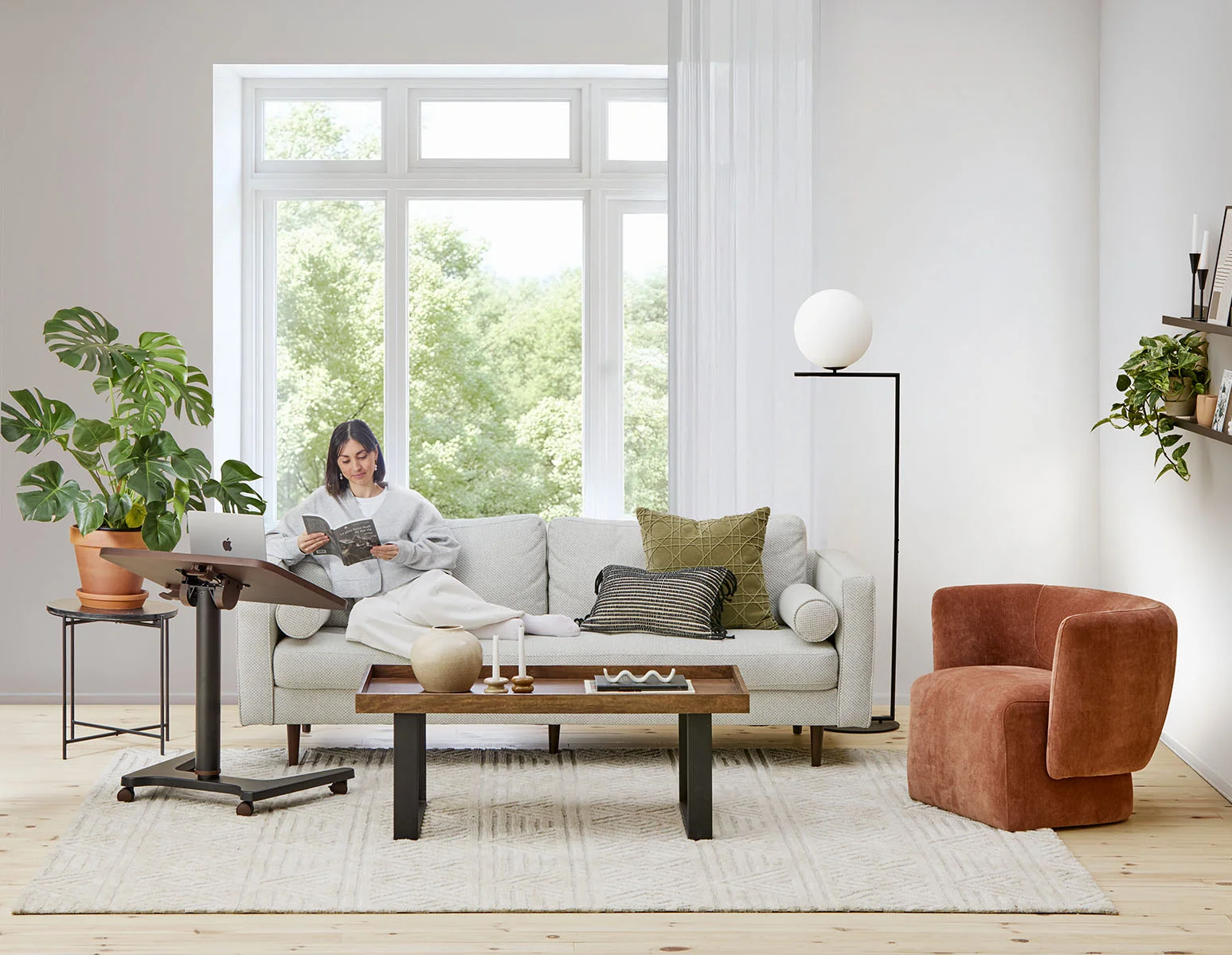 KINSEY — Mid-century modern 3-seater sofa (23-16-48-95)