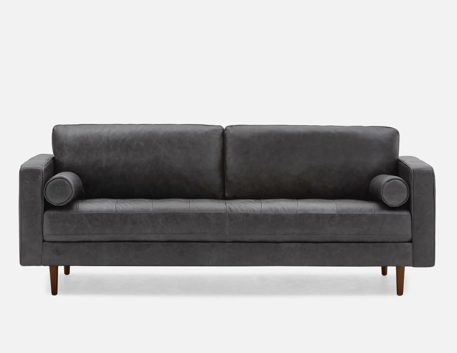 KINSEY — Mid-century modern 100% leather 3-seater sofa (94-25-26-20) - Image 2