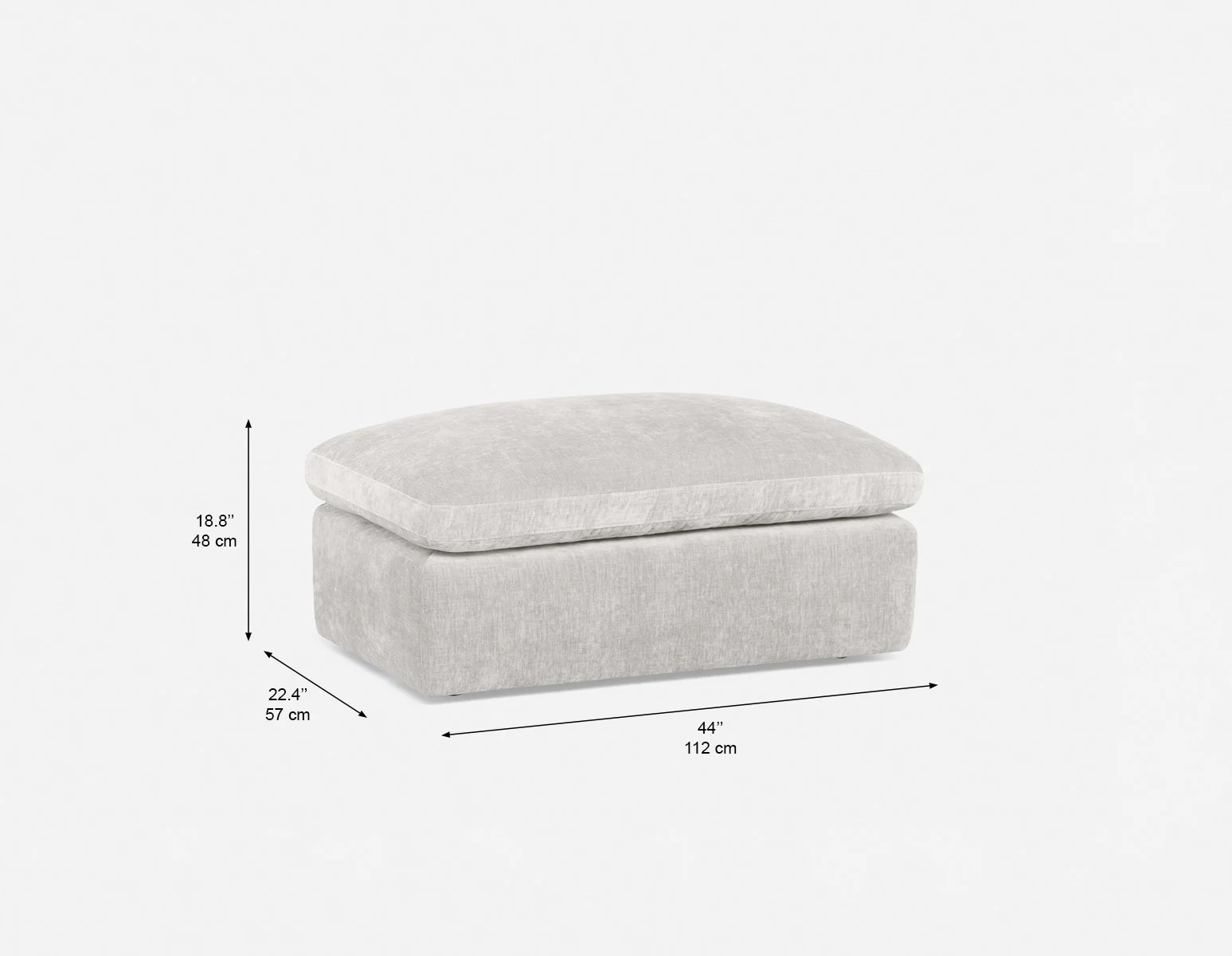 CHABLIS — Luxurious ottoman 44" x 22" (22-74-92-84-30) - Image 7