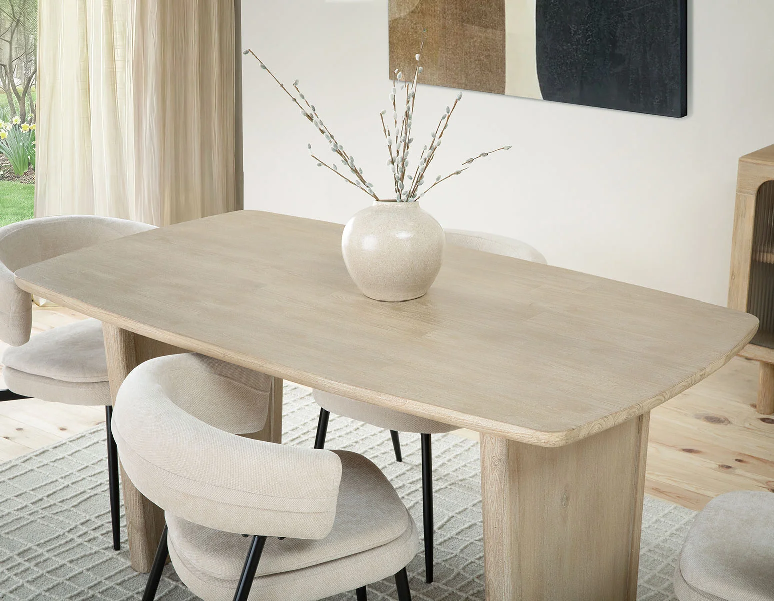 SAHARA — Solid acacia wood dining table 160 cm - Image 11