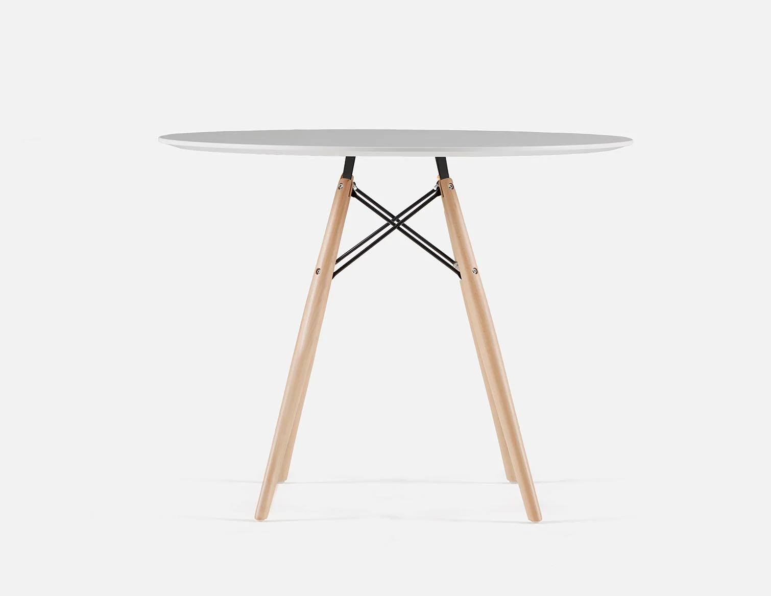 EIFFEL — Round lacquered dining table with solid beech wood legs 90 cm - Image 5