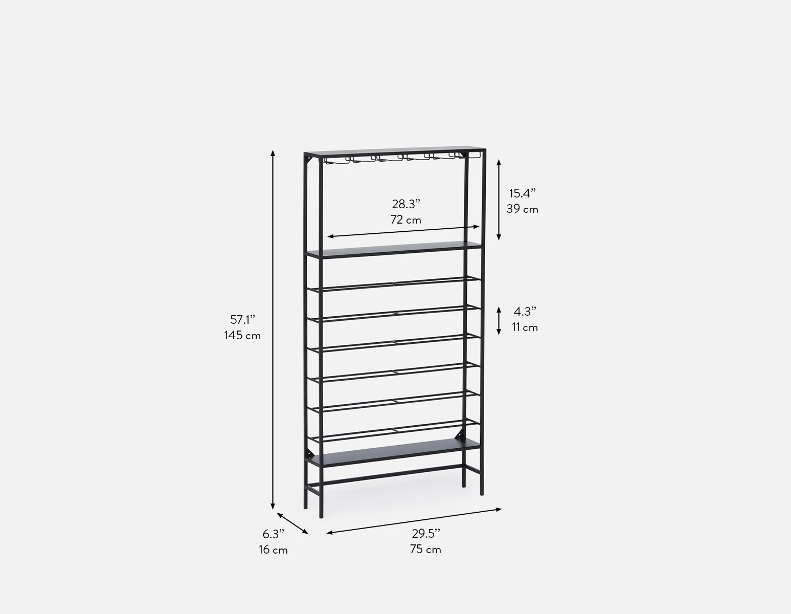 JAZZ — Contemporary metal wine rack 75x145 cm - Image 12