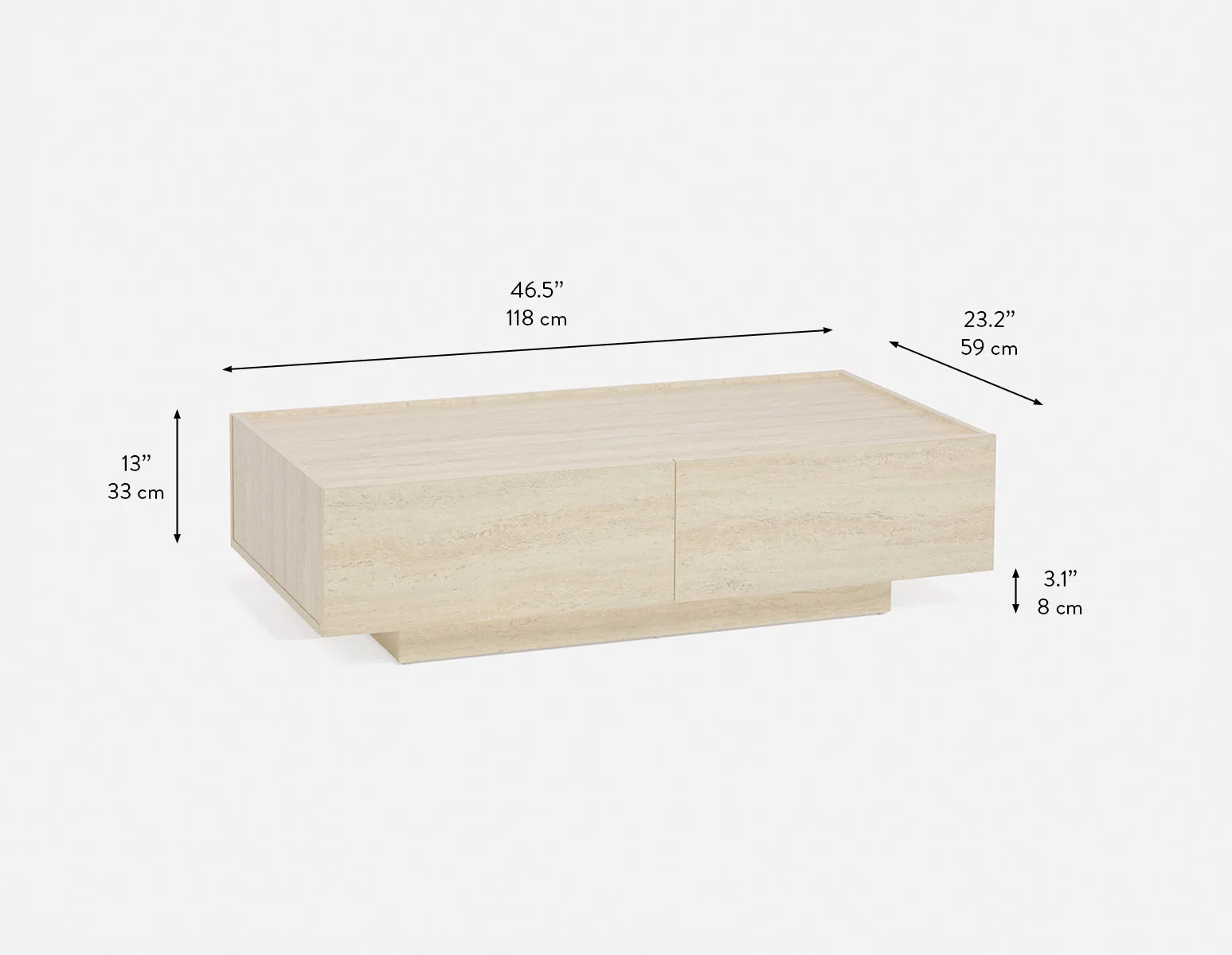TRAVINE — Coffee table with storage 118 cm - Image 12