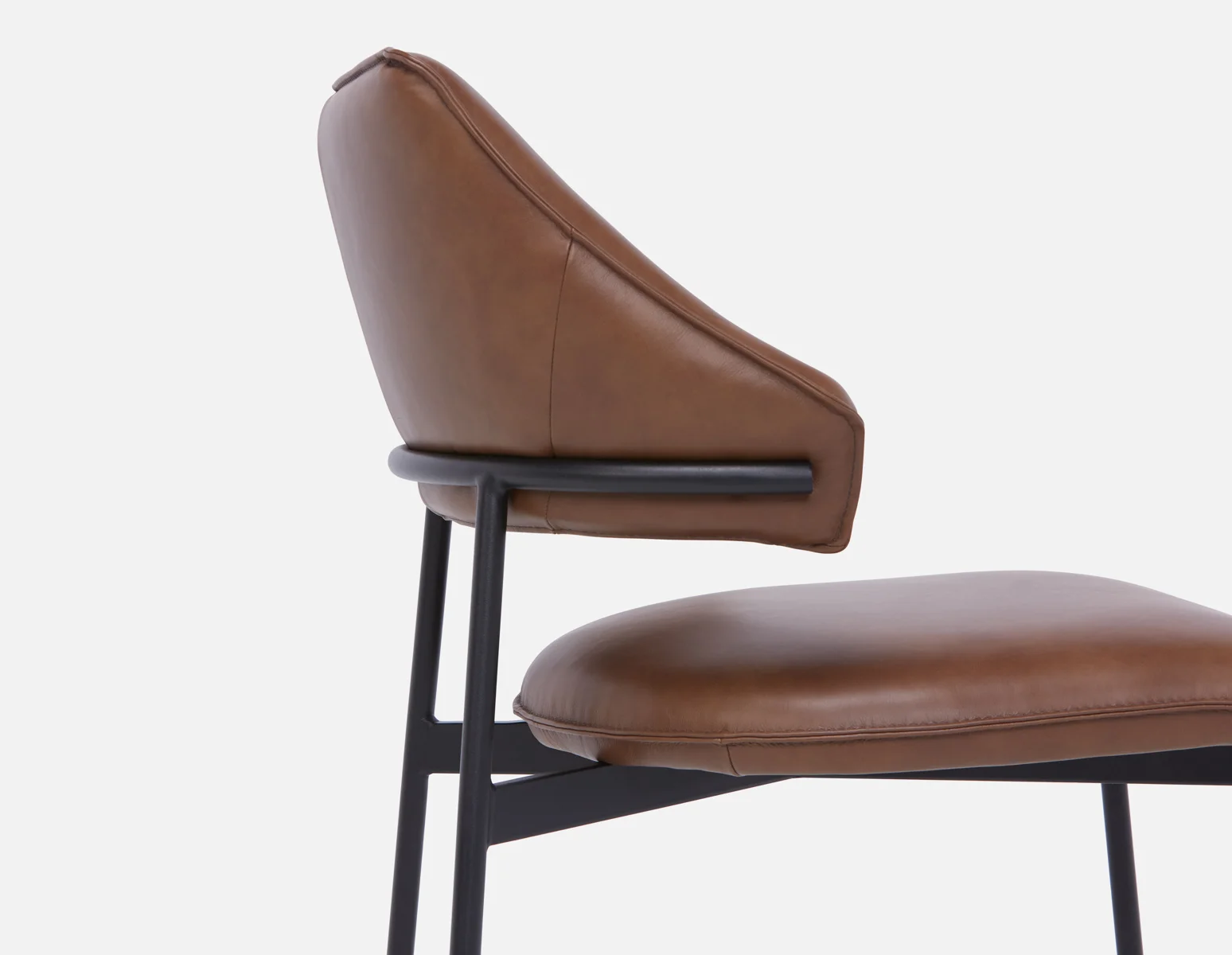 PALMA — 100% leather mid-century modern dining chair - Image 5